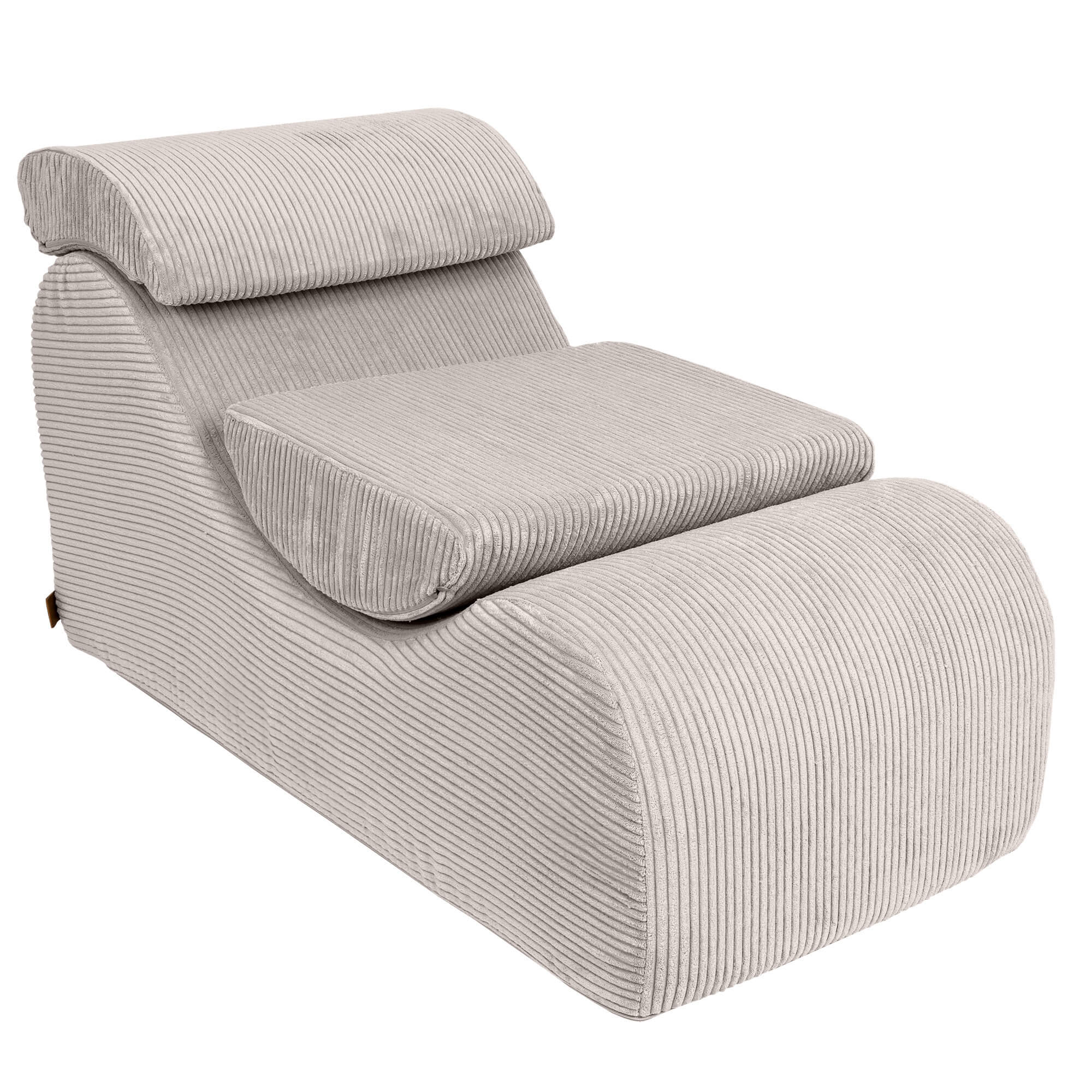 MeowBaby Aesthetic Wave Lounger - Comfy Toddler Foam Filled Chair Ecru Corduroy