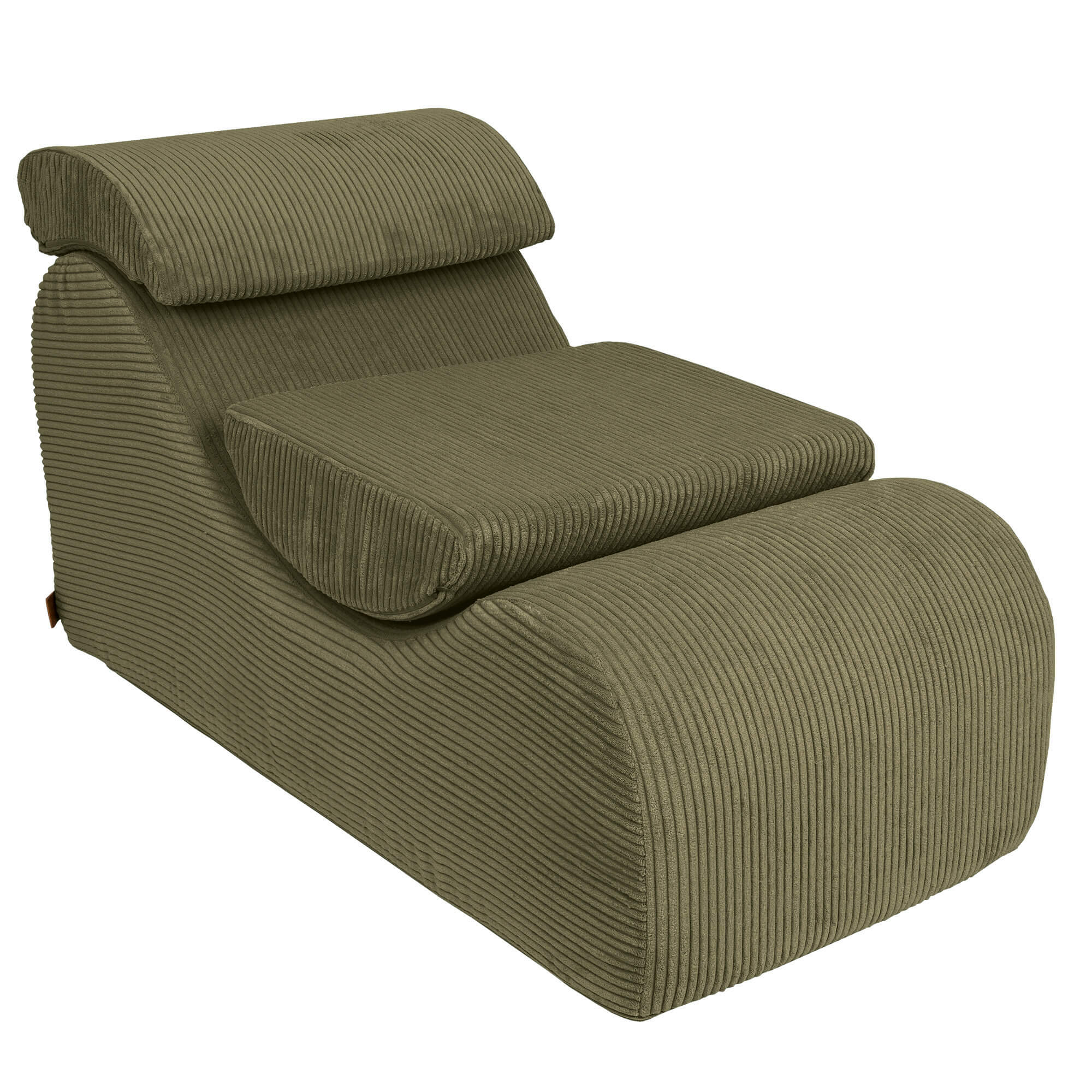 MeowBaby Aesthetic Wave Lounger - Comfy Toddler Foam Filled Chair Khaki Corduroy
