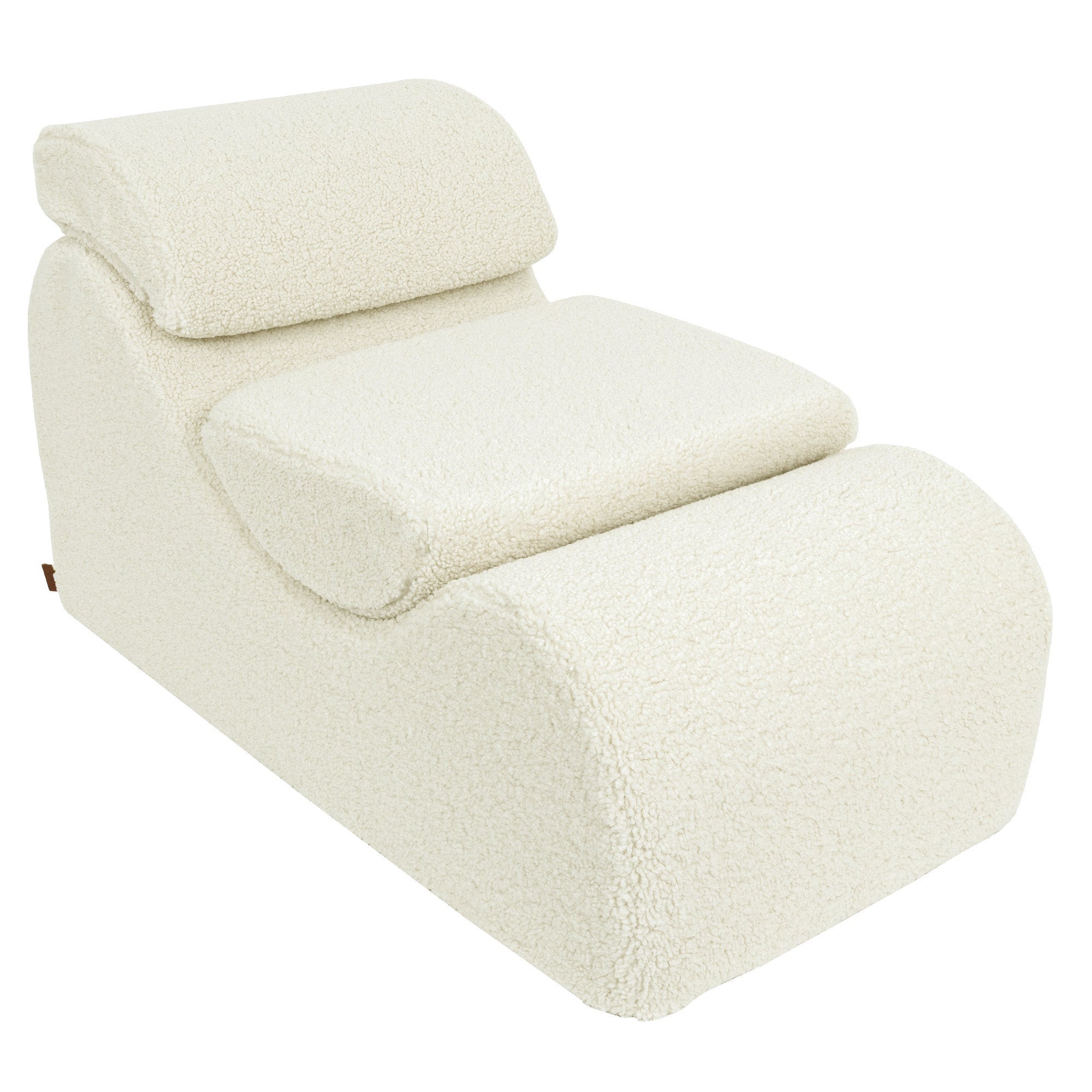 MeowBaby Bearly Wave Lounger Chair for Kids Cream