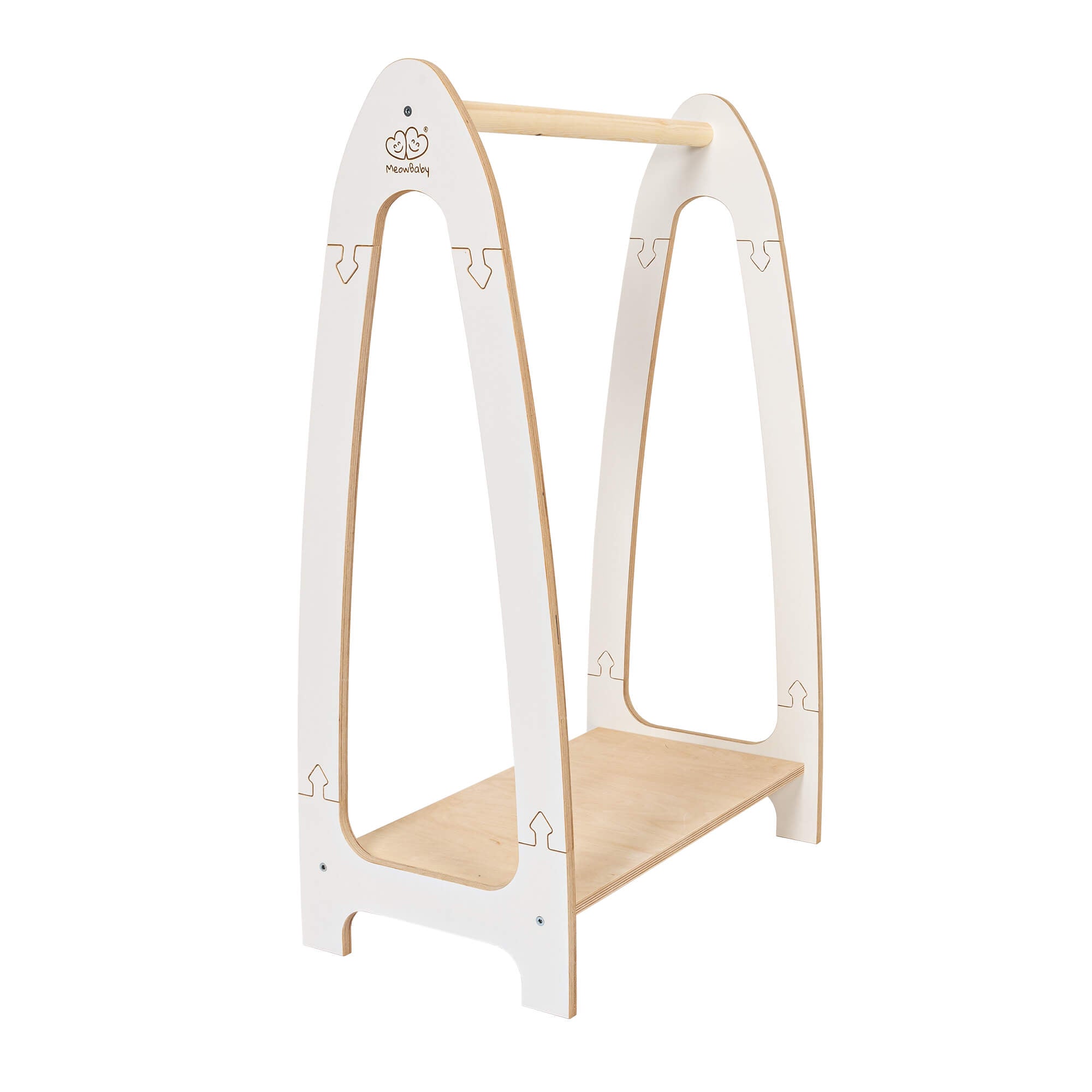 Soft Hanger - Wooden Clothes Rail With Shelve For Kids Bedroom