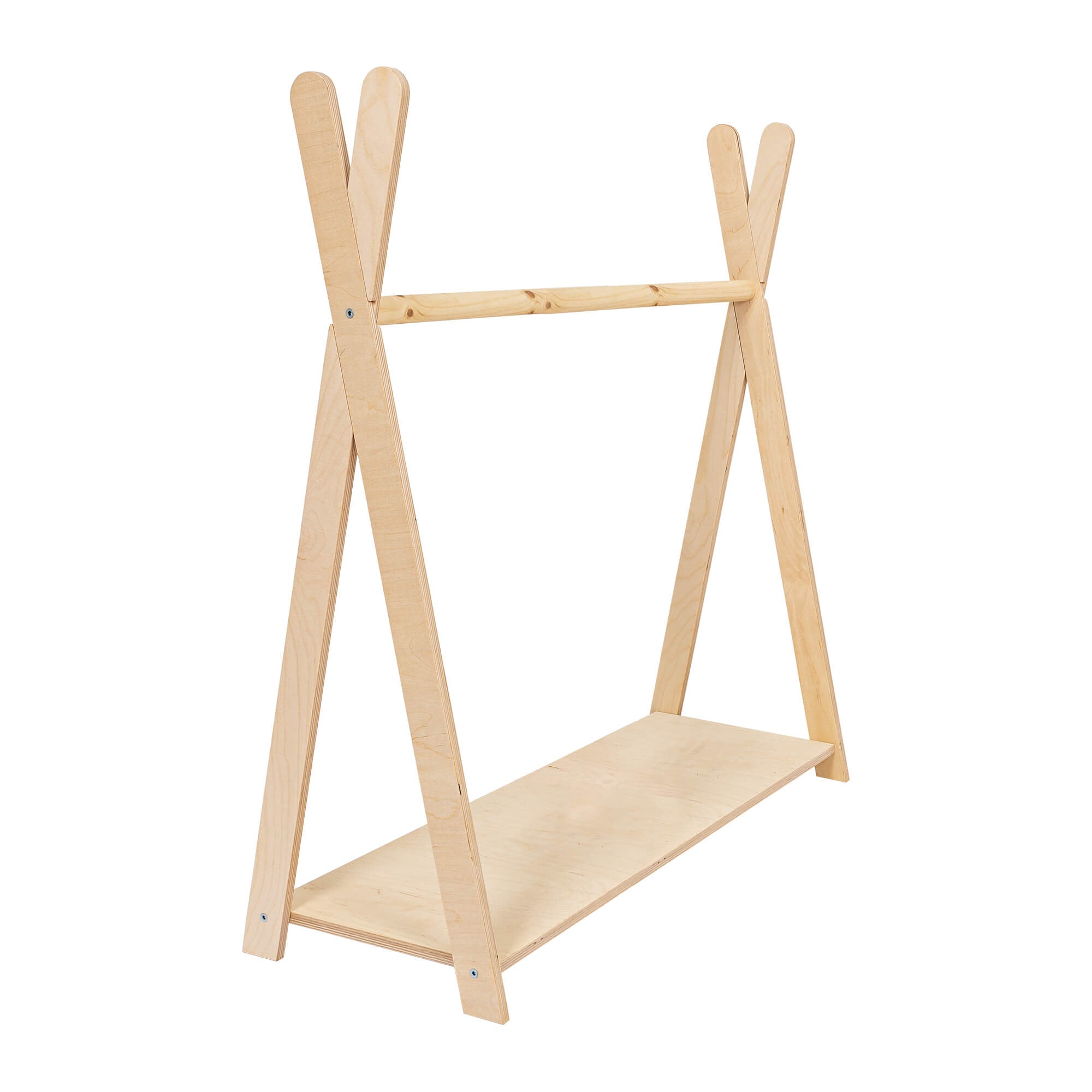 Tipi Hanger - Wooden Clothes Rail With Shelve For Kids Bedroom