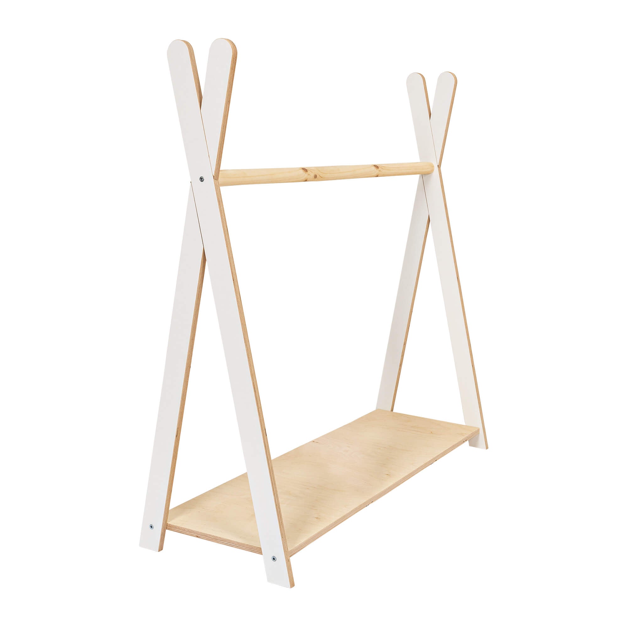 Tipi Hanger - Wooden Clothes Rail With Shelve For Kids Bedroom