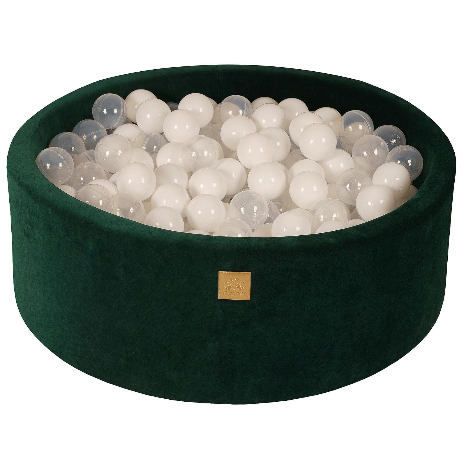 Velvet Foam Baby Ball Pit Dark Green