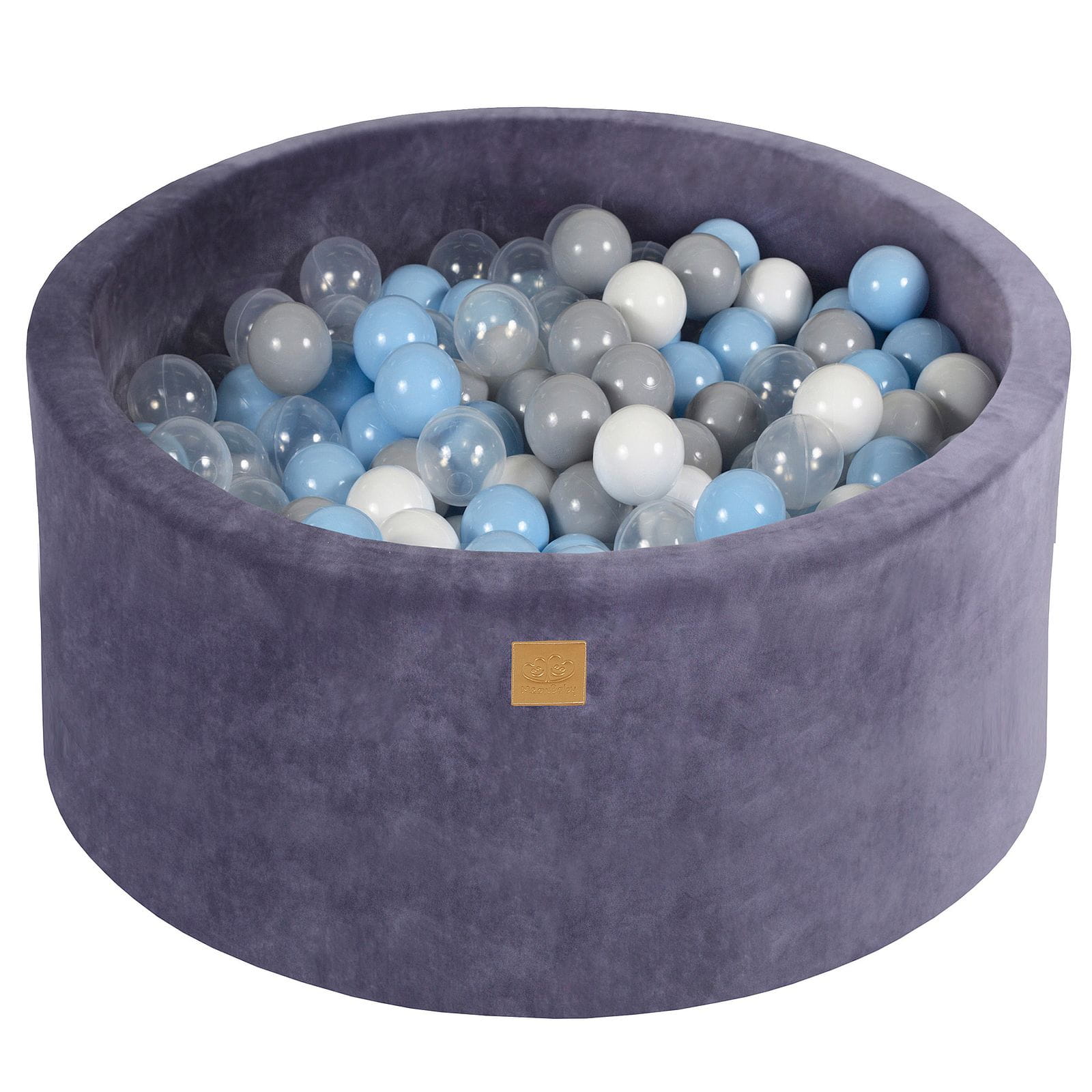 Velvet Foam Baby Ball Pit Grey-Blue