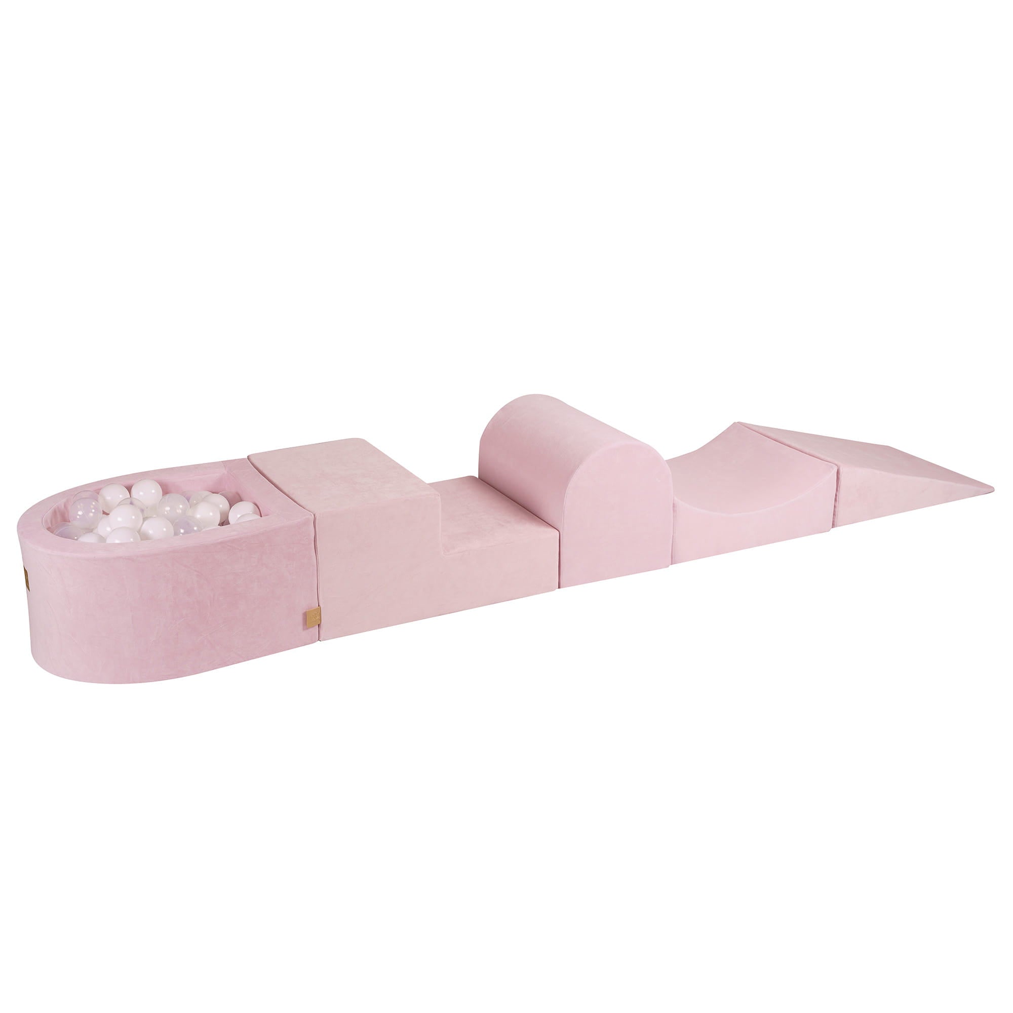 MeowBaby Velvet Kids Foam Climbing Blocks Pink - Baby Soft Play Set