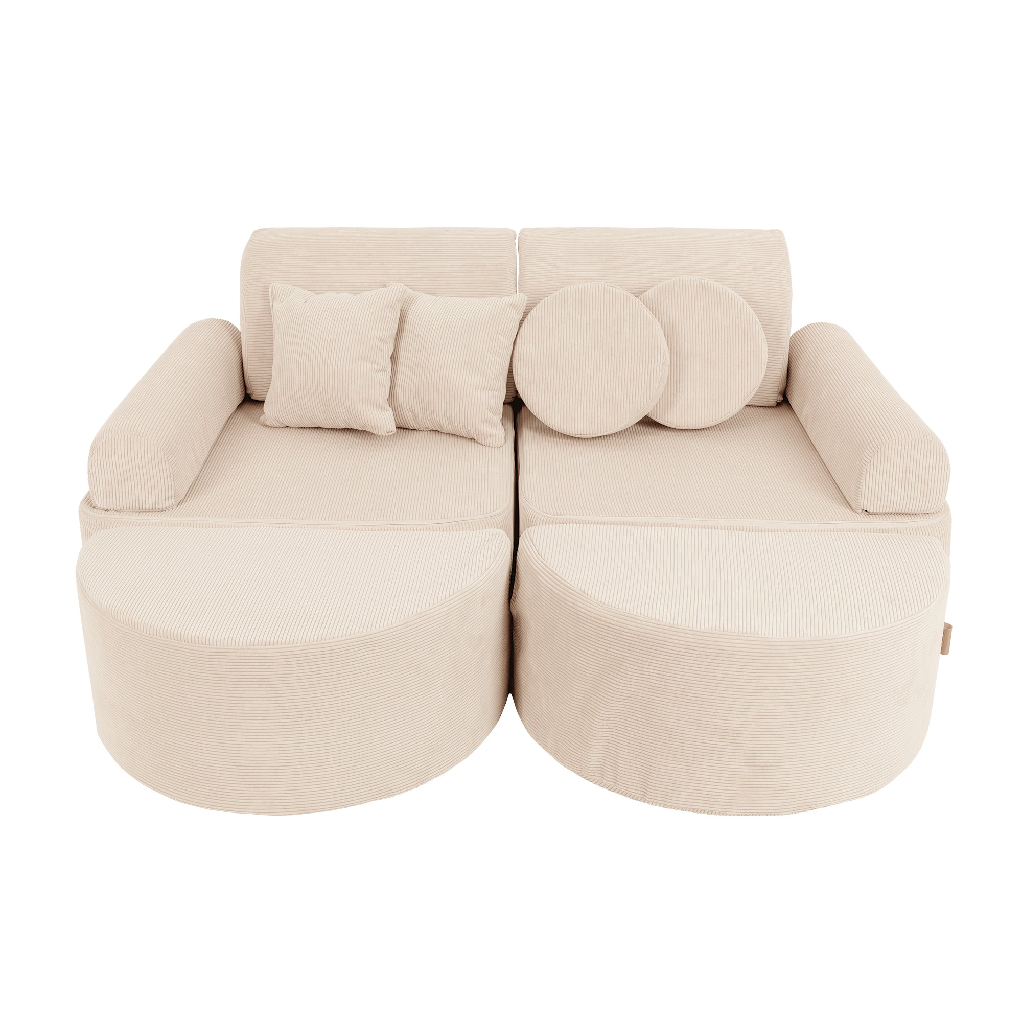 MeowBaby Slimcord Kids Play Sofa | Modular Play Sofa Bed | ecru/cream play sofa for kids | play couch |