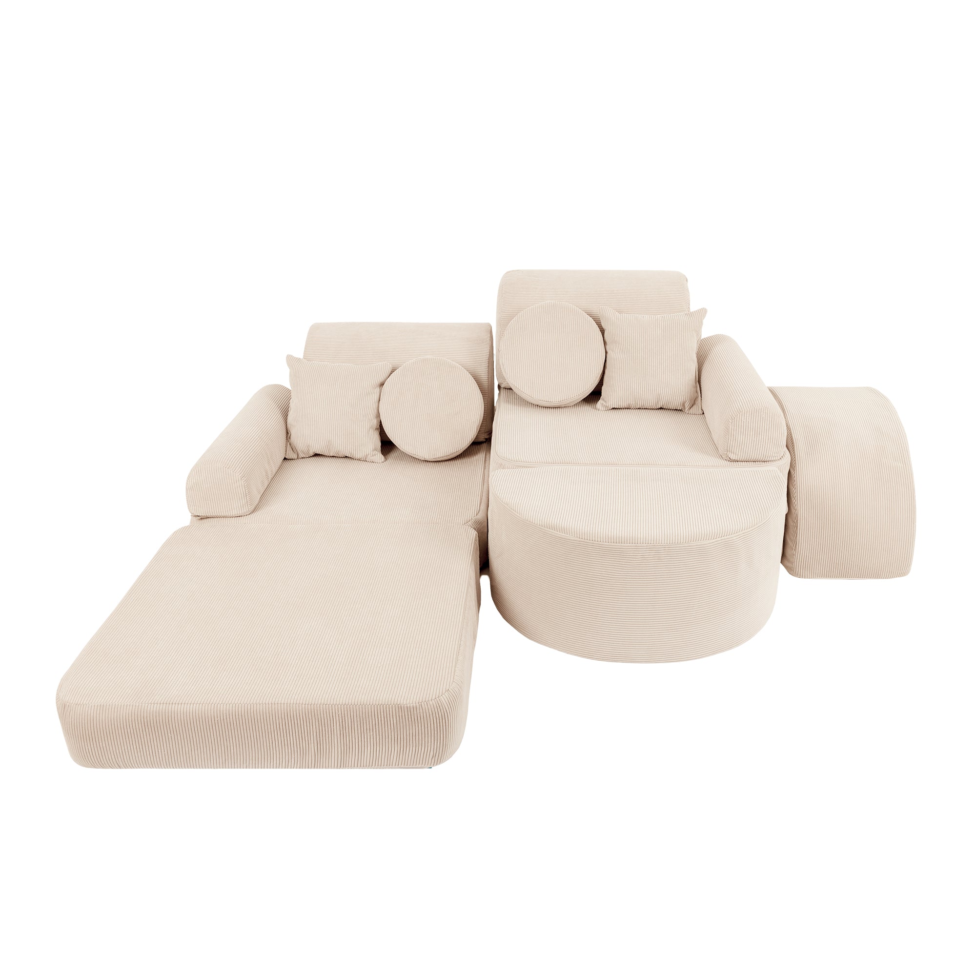 MeowBaby Slimcord Play Sofa Max – Modular Kids Play Sofa Bed | 14 Pieces