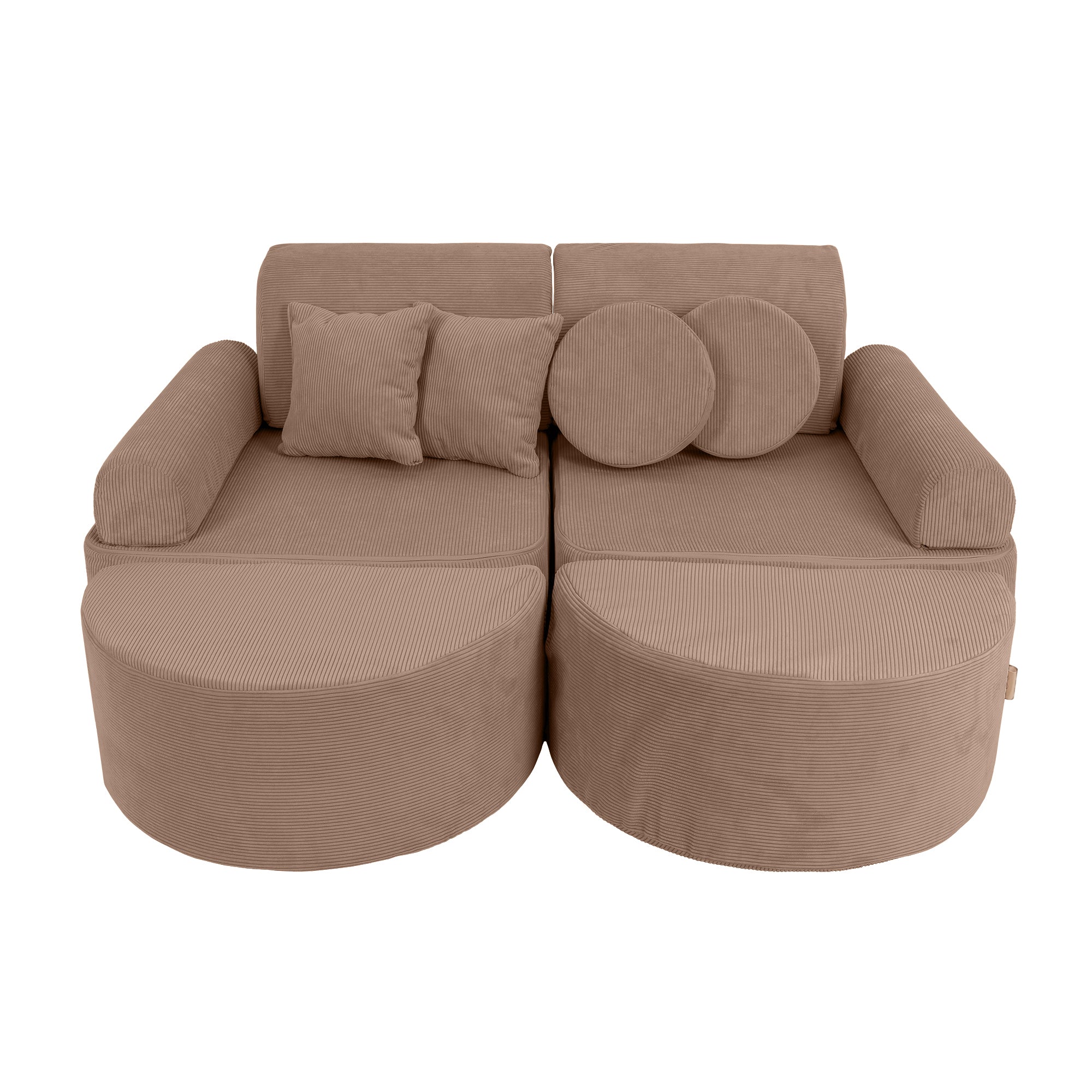 MeowBaby Slimcord Kids Play Sofa | Modular Play Sofa Bed | brown play sofa for kids | play couch |