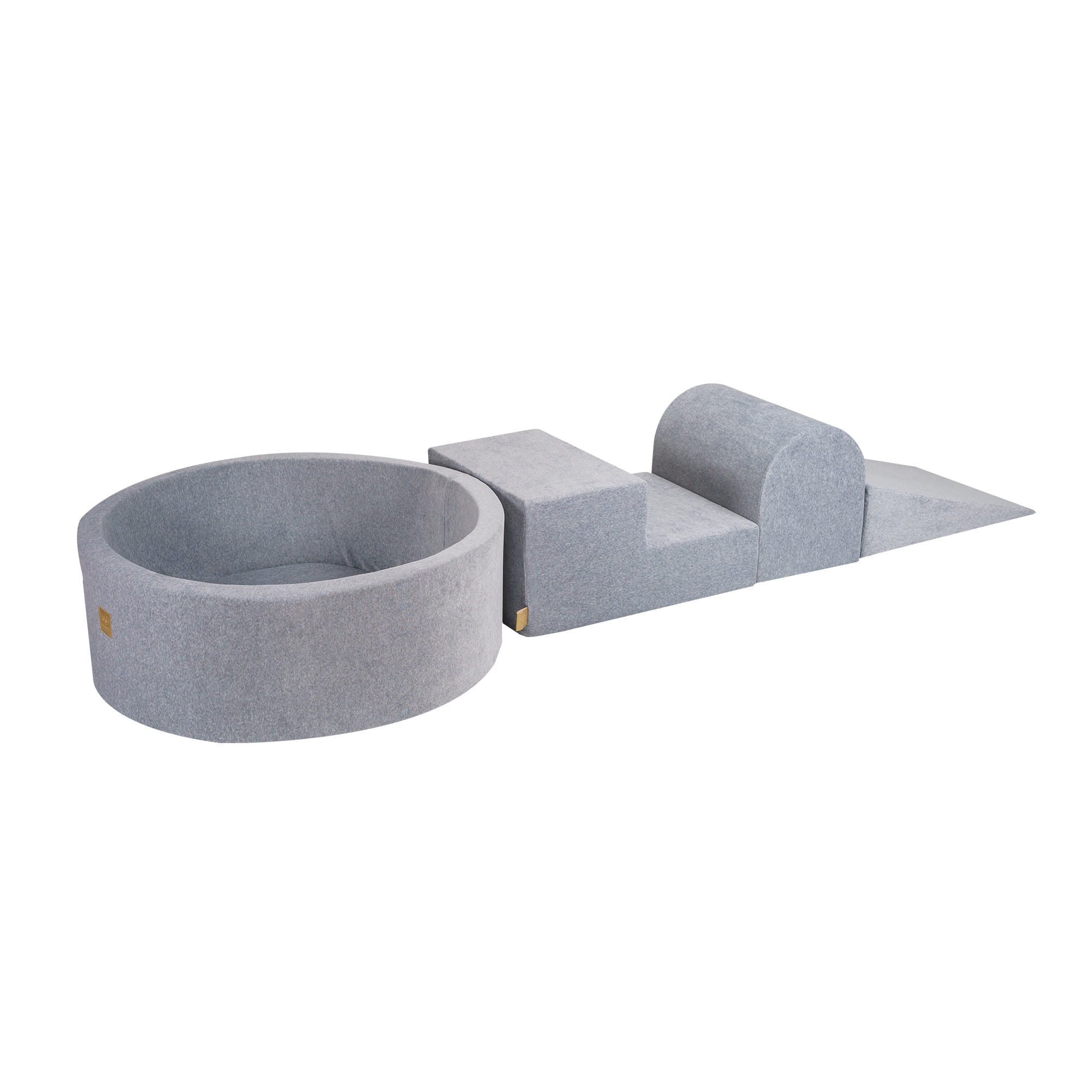 MeowBaby Velvet Kids Foam Climbing Blocks Light Grey - Baby Soft Play Set