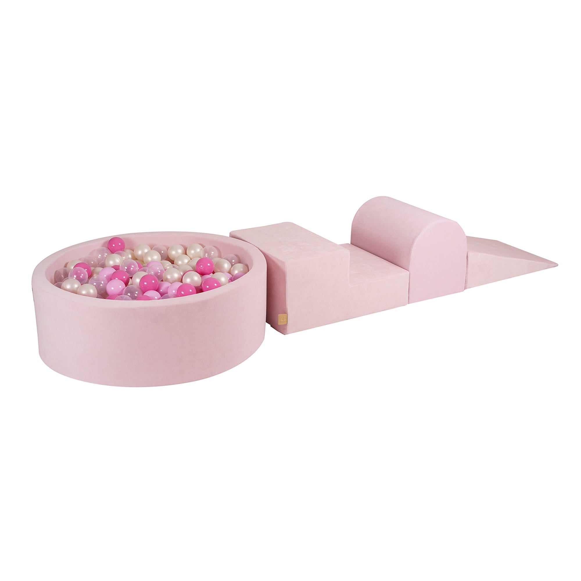 MeowBaby Velvet Kids Foam Climbing Blocks Pink - Baby Soft Play Set