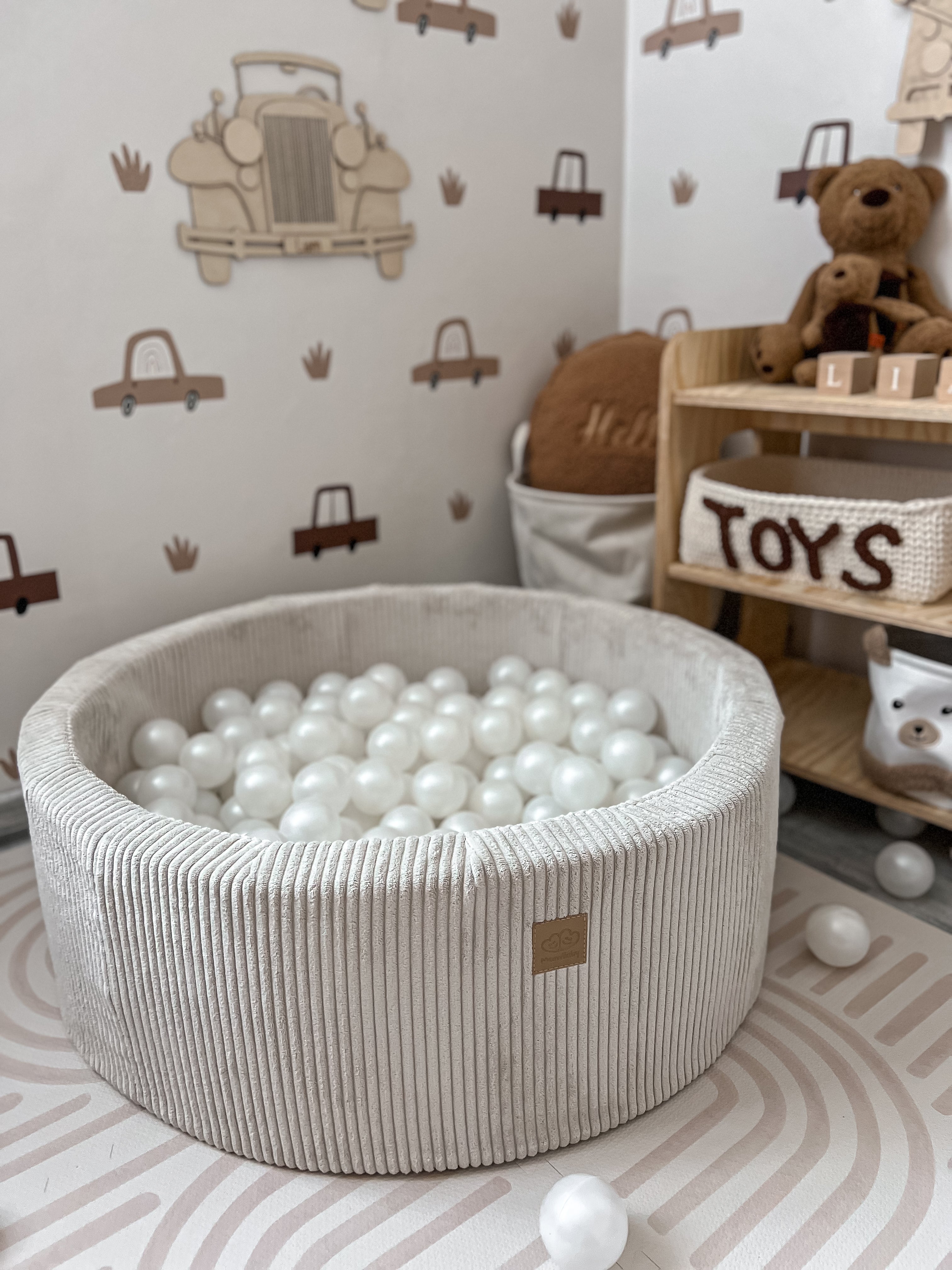 Meowbaby Aesthetic Baby Ball Pit Ecru/Cream | Corduroy Ball Pit | Ball Pit for Kids | Ball Pit Toddler Ecru/Cream |