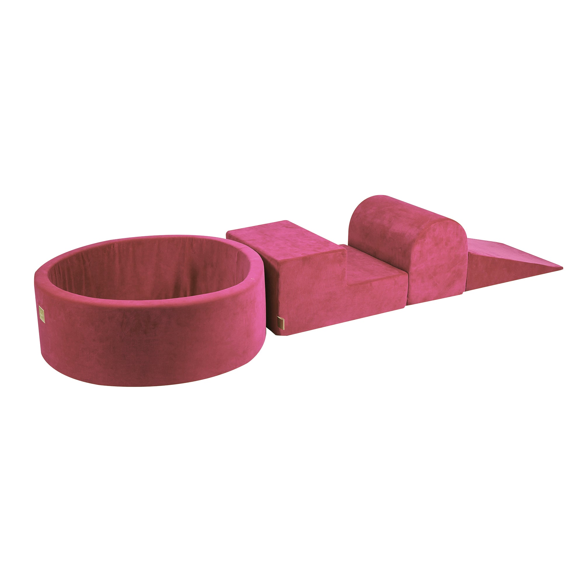 Velvet Kids Foam Climbing Blocks Raspberry Red - Baby Soft Play Set | Balls to Choose