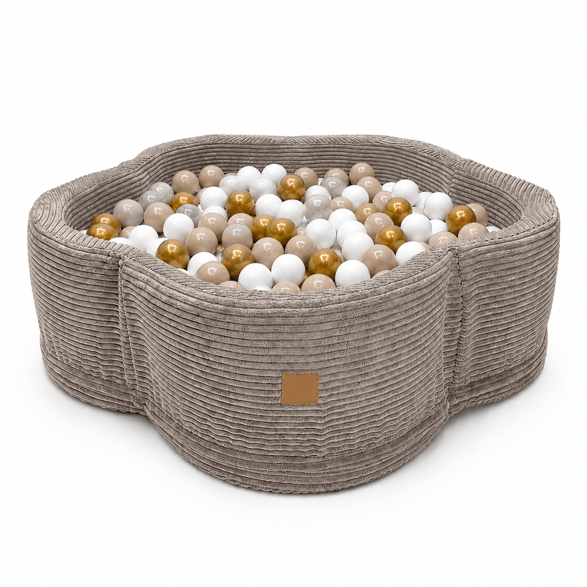 Meowbaby Aesthetic Taupe Flower – Ball Pit for Children | Optional Balls