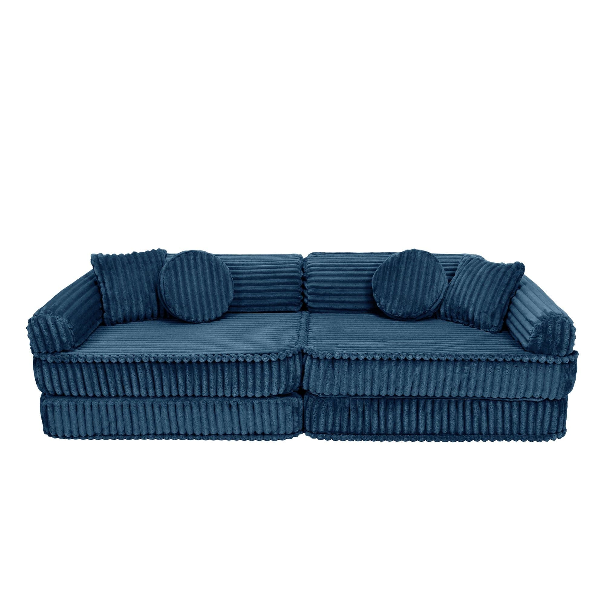 MeowBaby Kids Play Sofa - Modular Play Sofa Couch - blue | churros play sofa for kids