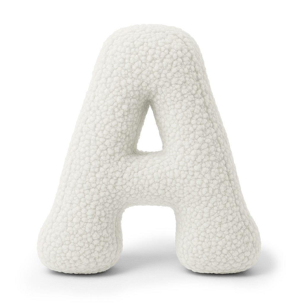 Alphabet Letter Pillow – Off-White | Bearly