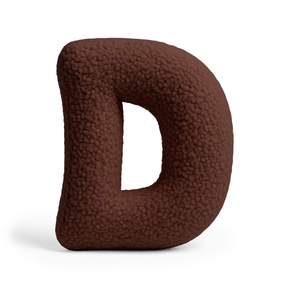 Alphabet Letter Pillow – Dark Brown | Bearly
