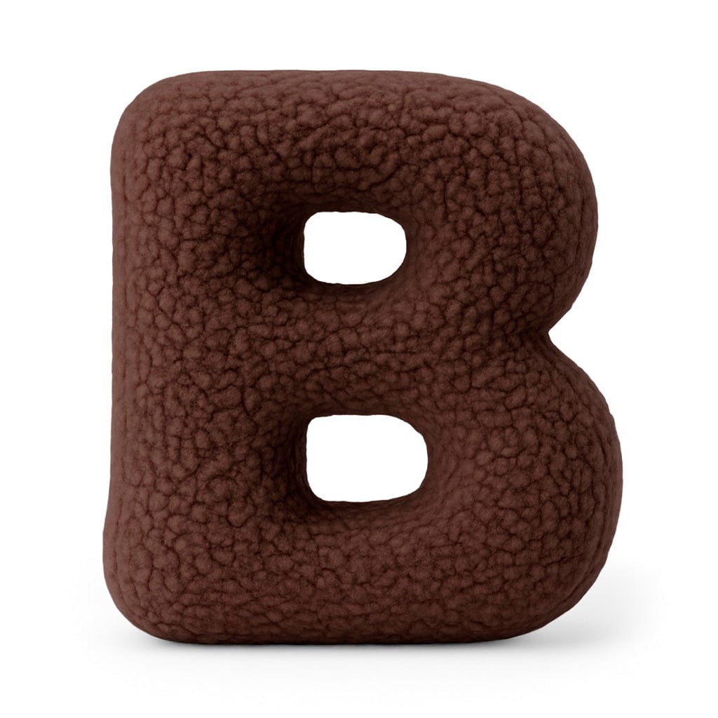 Alphabet Letter Pillow – Dark Brown | Bearly