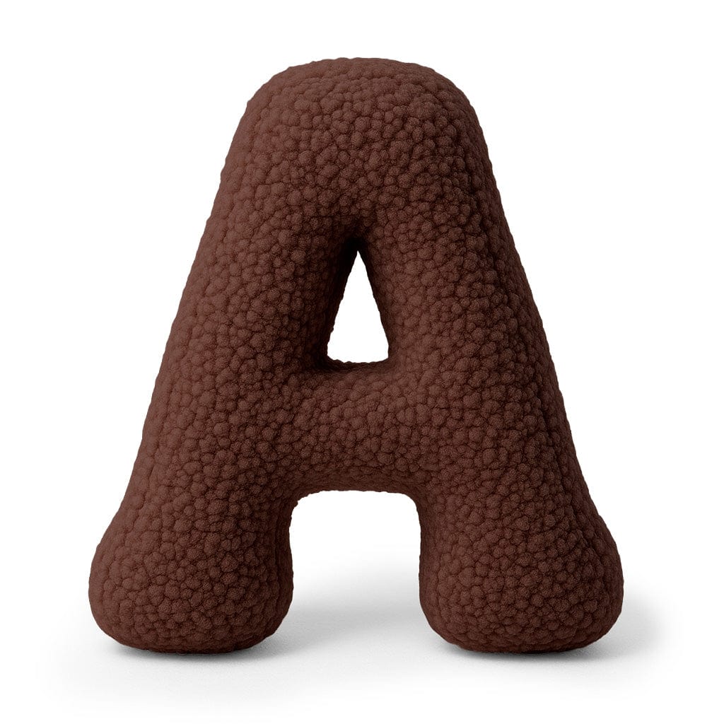 Alphabet Letter Pillow – Dark Brown | Bearly