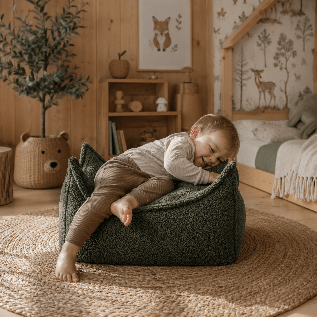 Meowbaby Pufa dla Dziecka - Kwadratowa | Bearly
