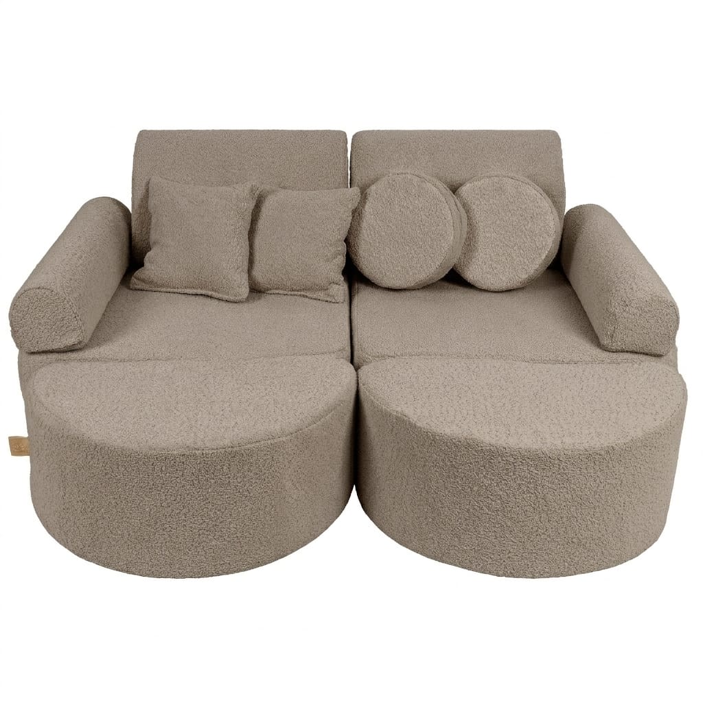 MeowBaby Boucle Play Sofa Max – Modular Kids Play Couch Bed | 14 Pieces