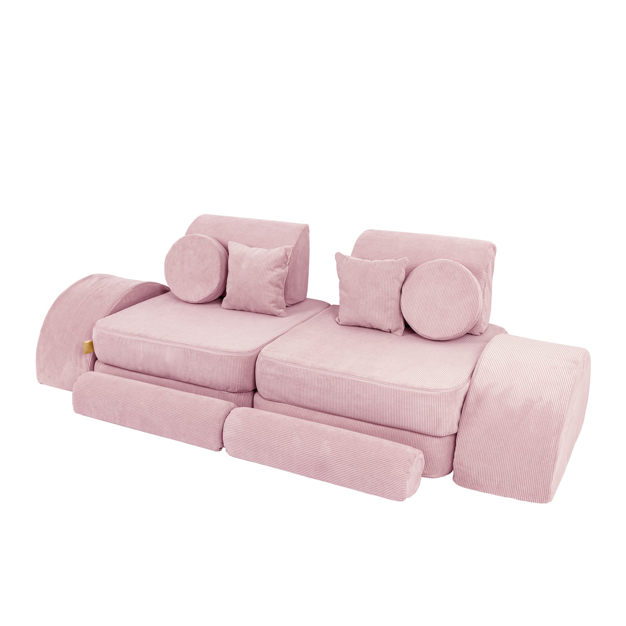 MeowBaby Slimcord Kids Play Sofa | Modular Play Sofa Bed | pink play sofa for kids | play couch |