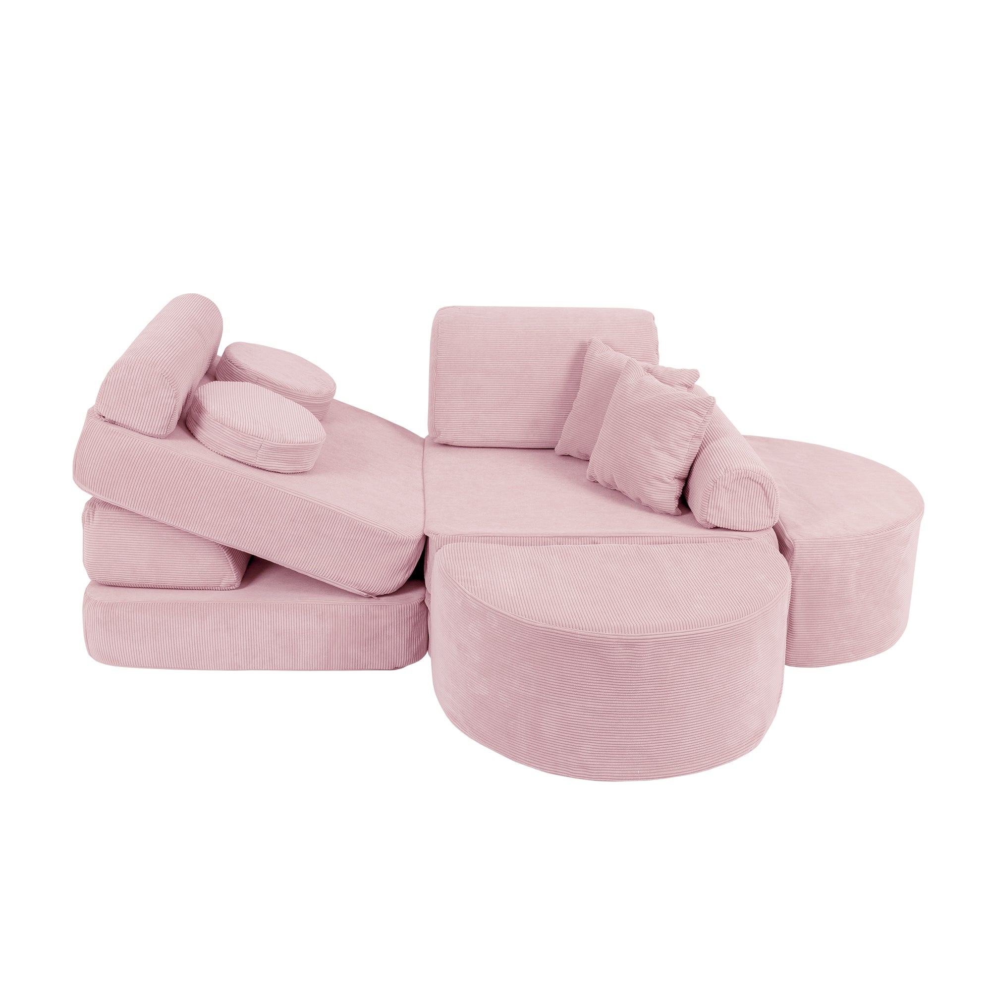 MeowBaby Slimcord Kids Play Sofa Max | Modular Play Sofa for Children | 14 Pieces