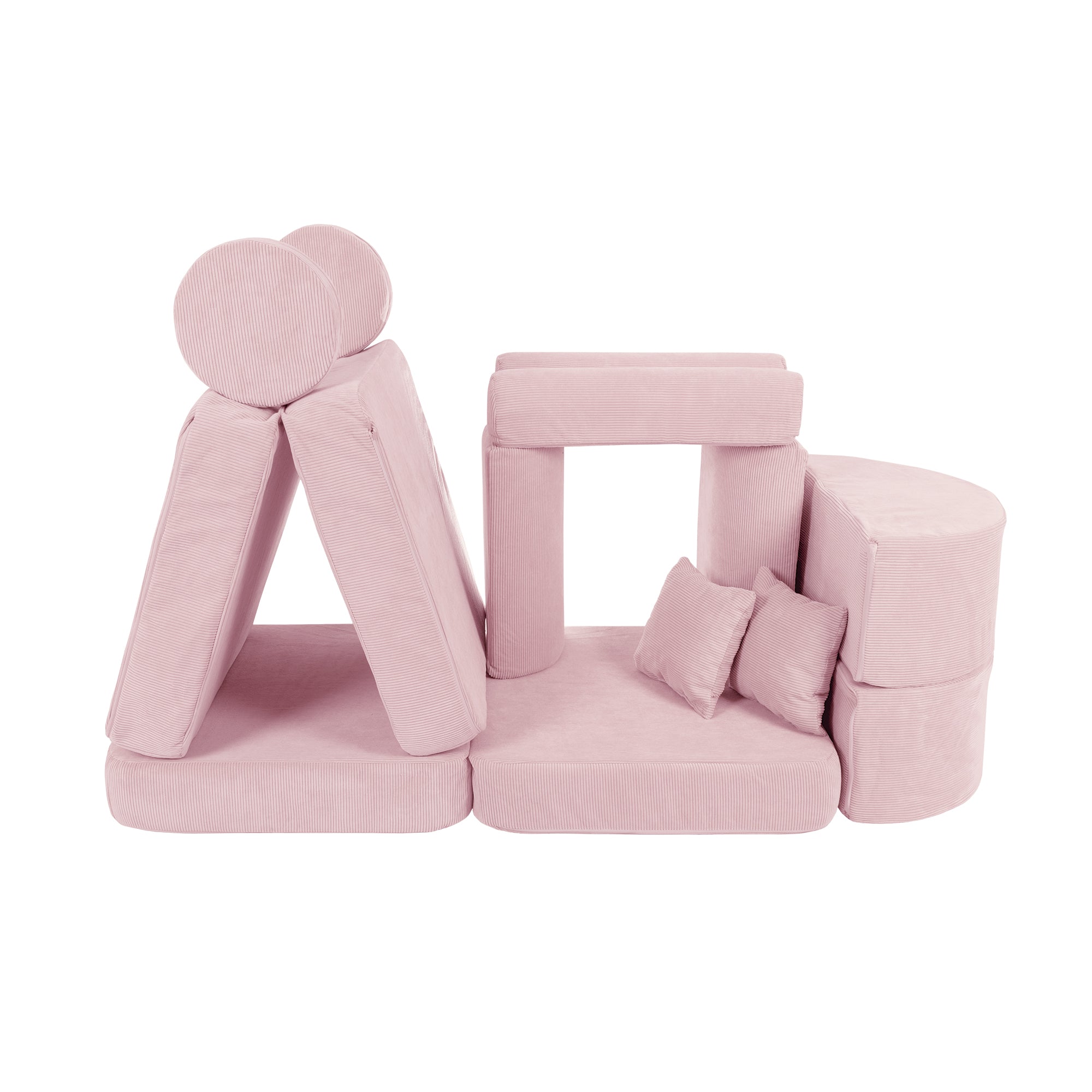 MeowBaby Slimcord Kids Play Sofa | Modular Play Sofa Bed | pink play sofa for kids | play couch |