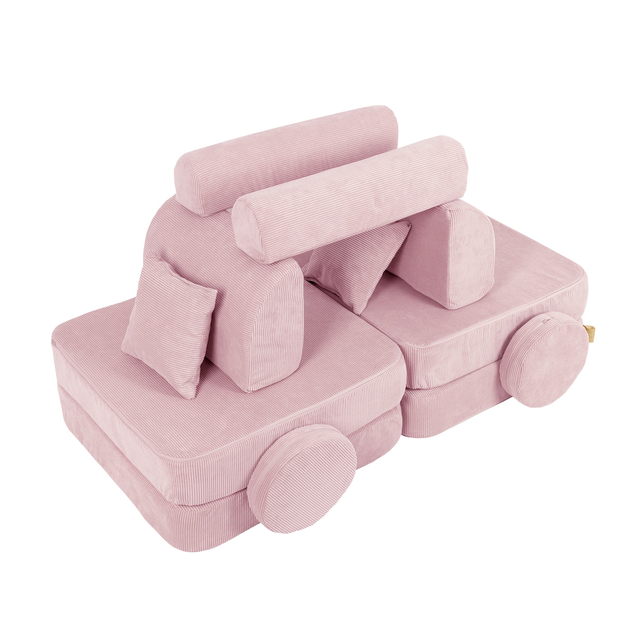 MeowBaby Slimcord Kids Play Sofa | Modular Play Sofa Bed | pink play sofa for kids | play couch |