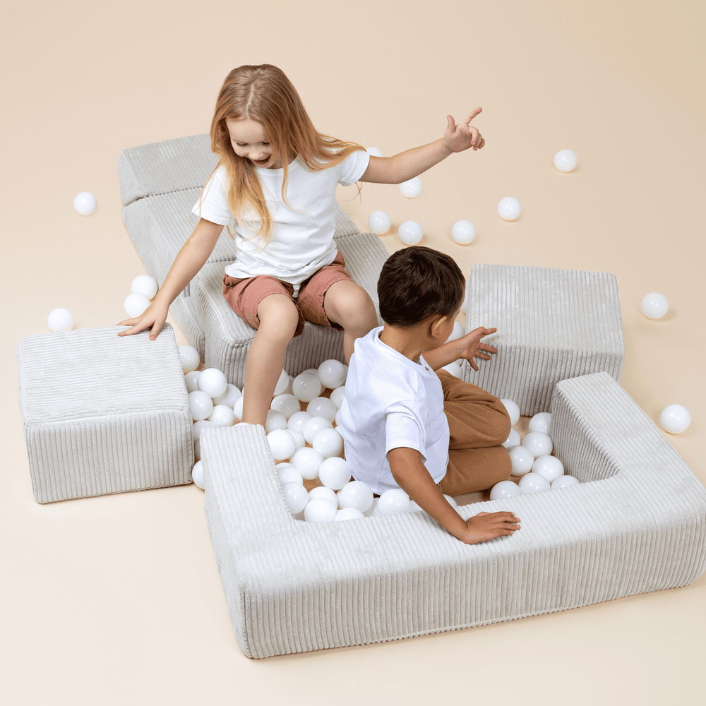 Aesthetic Kids Play Sofa Bricks - Modular Play Couch Ecru Meowbaby