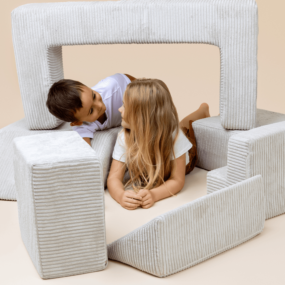 Aesthetic Kids Play Sofa Bricks - Modular Play Couch Ecru Meowbaby