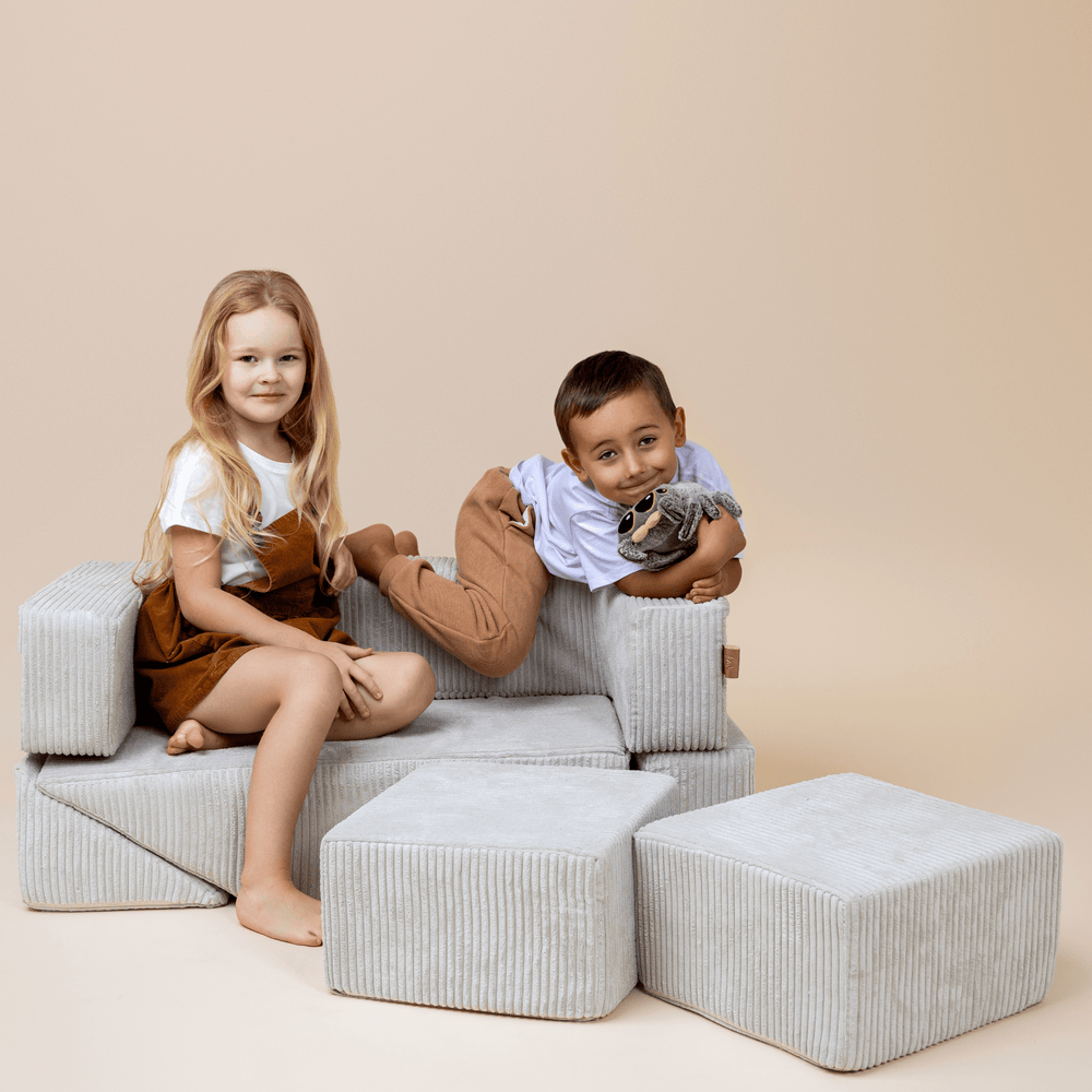 MeowBaby Aesthetic Kids Play Sofa Bricks - Modular Play Couch | 6 Pieces