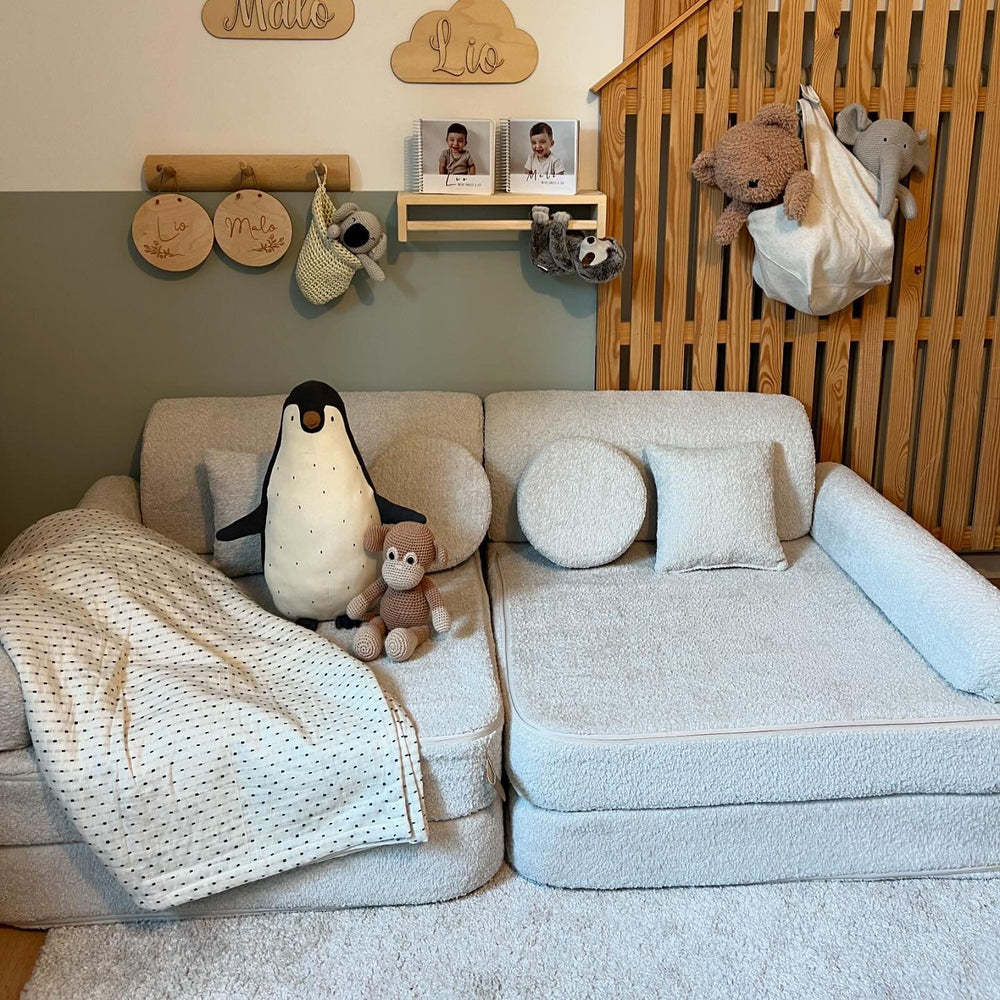 MeowBaby Boucle Kids Play Sofa - Modular Play Couch | 12 Pieces