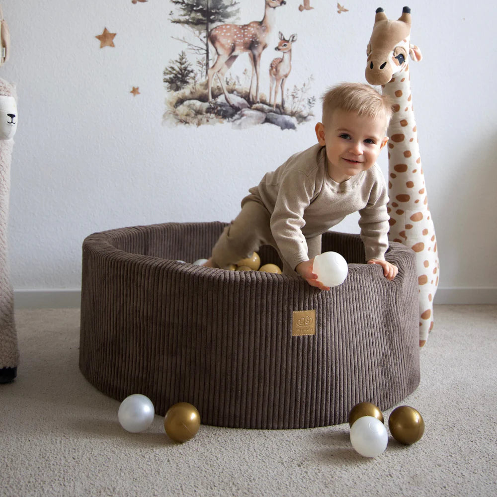 MeowBaby Aesthetic Foam Baby Ball Pit Brown | Ball Pit Balls to Choose