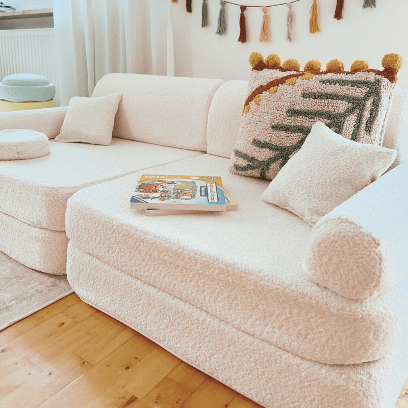 MeowBaby Boucle Kids Play Sofa - Modular Play Couch | 12 Pieces