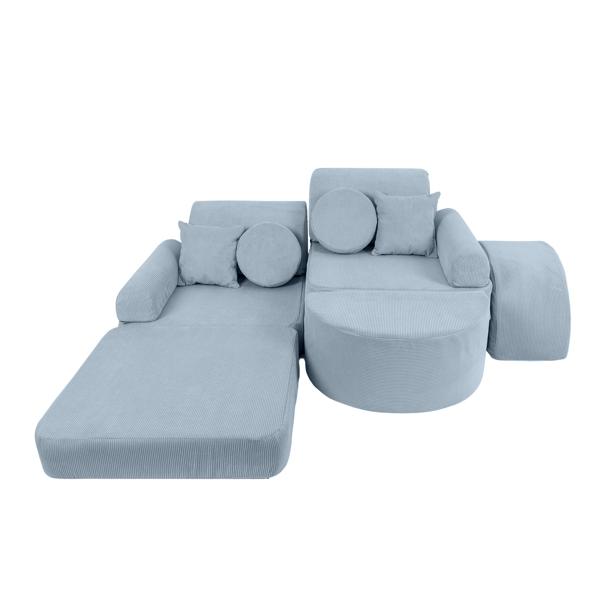 MeowBaby Slimcord Play Sofa Max – Modular Kids Play Sofa Bed | 14 Pieces