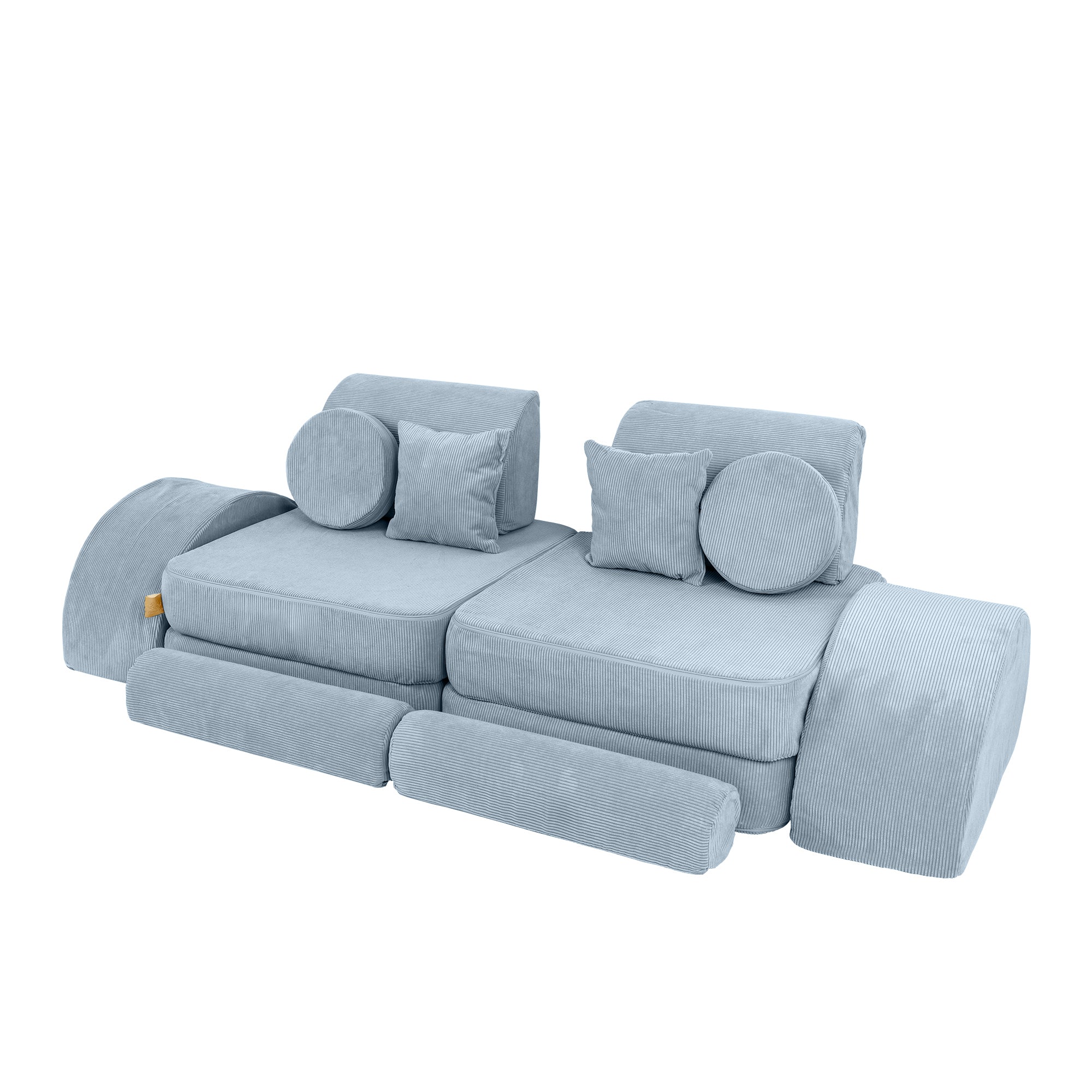 MeowBaby Slimcord Play Sofa Max – Modular Kids Play Sofa Bed | 14 Pieces