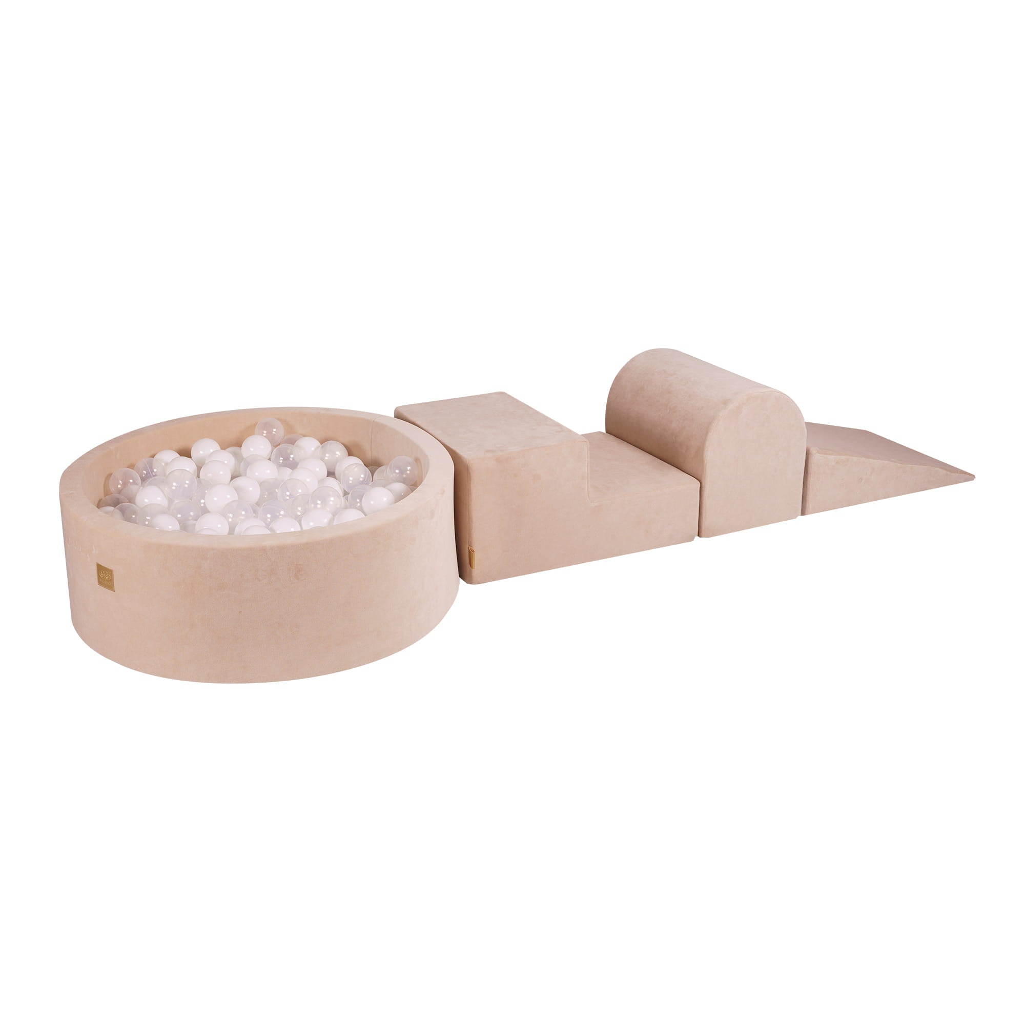 MeowBaby Velvet Ecru Soft Play Set with Ball Pit 