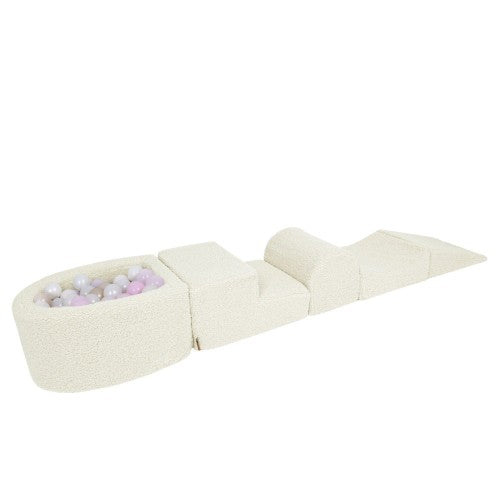 MeowBaby Bearly Foam Playground – Soft Play Set, Cream
