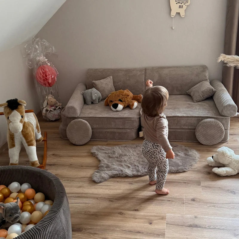 MeowBaby Aesthetic Kids Play Sofa Premium - Modular Play Couch | 12 Pieces