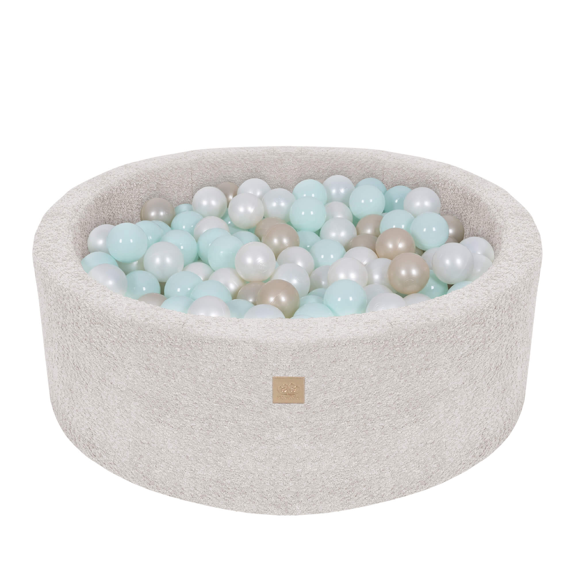 Meowbaby Boucle Baby Ball Pit Champagne Ecru 200 balls: White Pearl, Mint Pearl, Light Gold Pearl