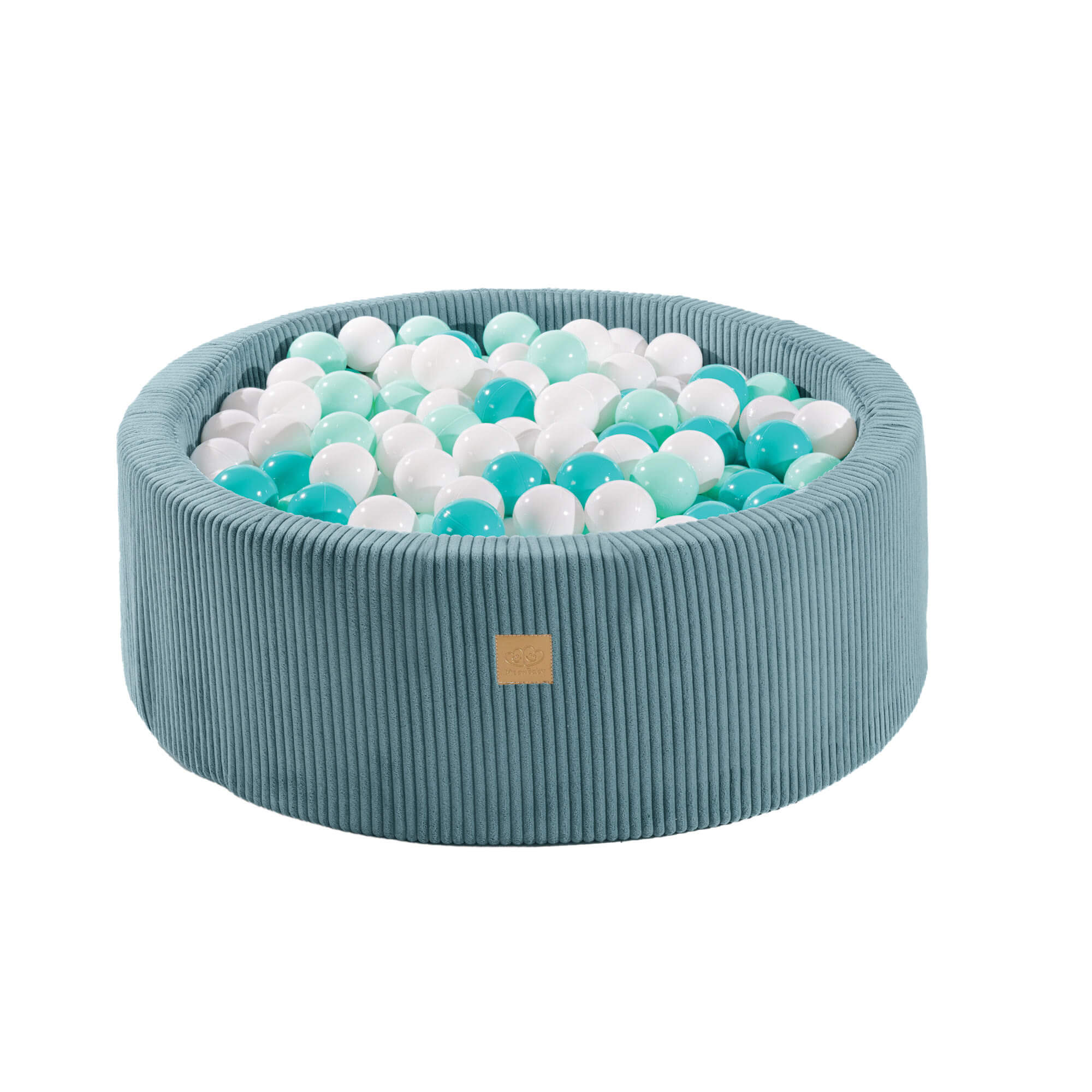 MeowBaby Aesthetic Corduroy Foam Baby Ball Pit Turquoise