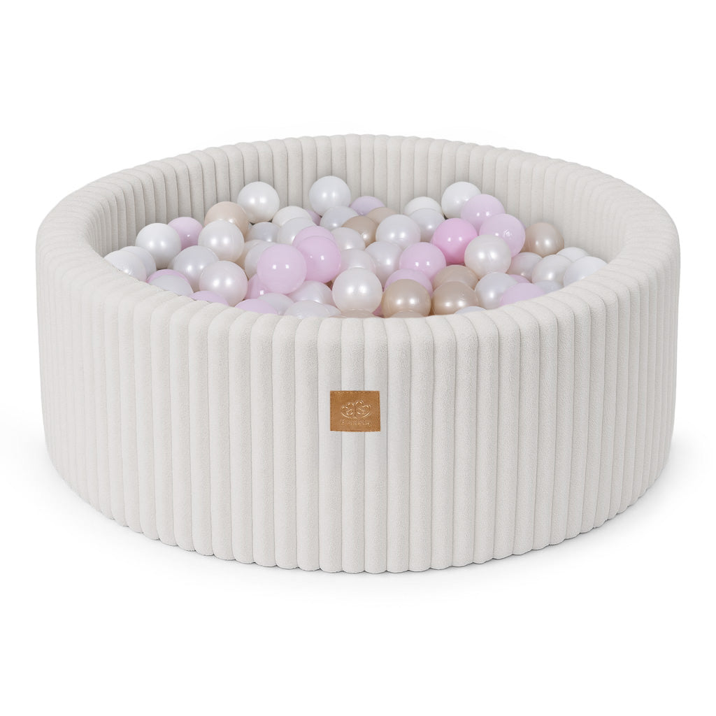 MeowBaby Ball Pit for Kids | Baby Ball Pit | Churros White Ball Pit with Balls |