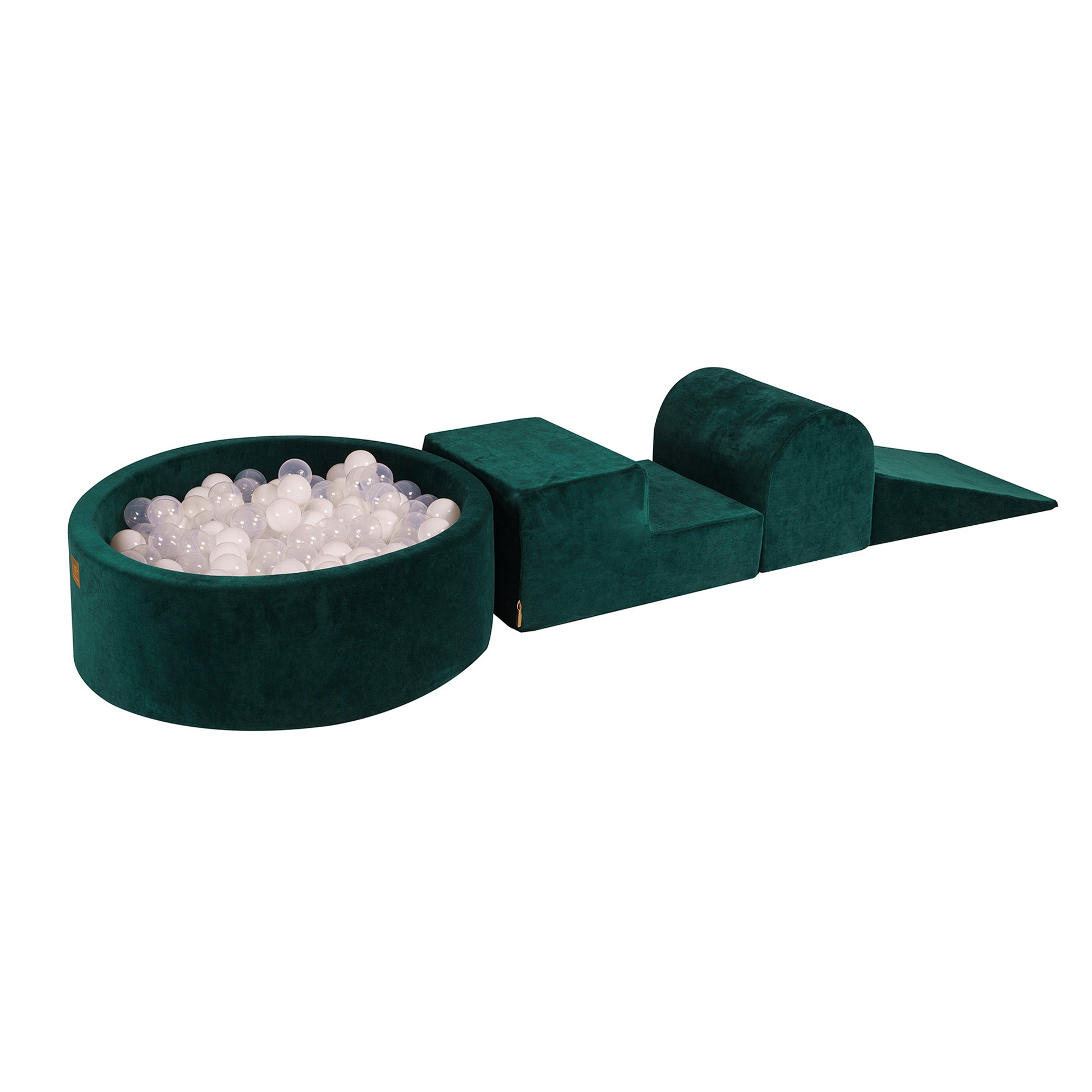 MeowBaby Velvet Dark Green Soft Play Set with Ball Pit 