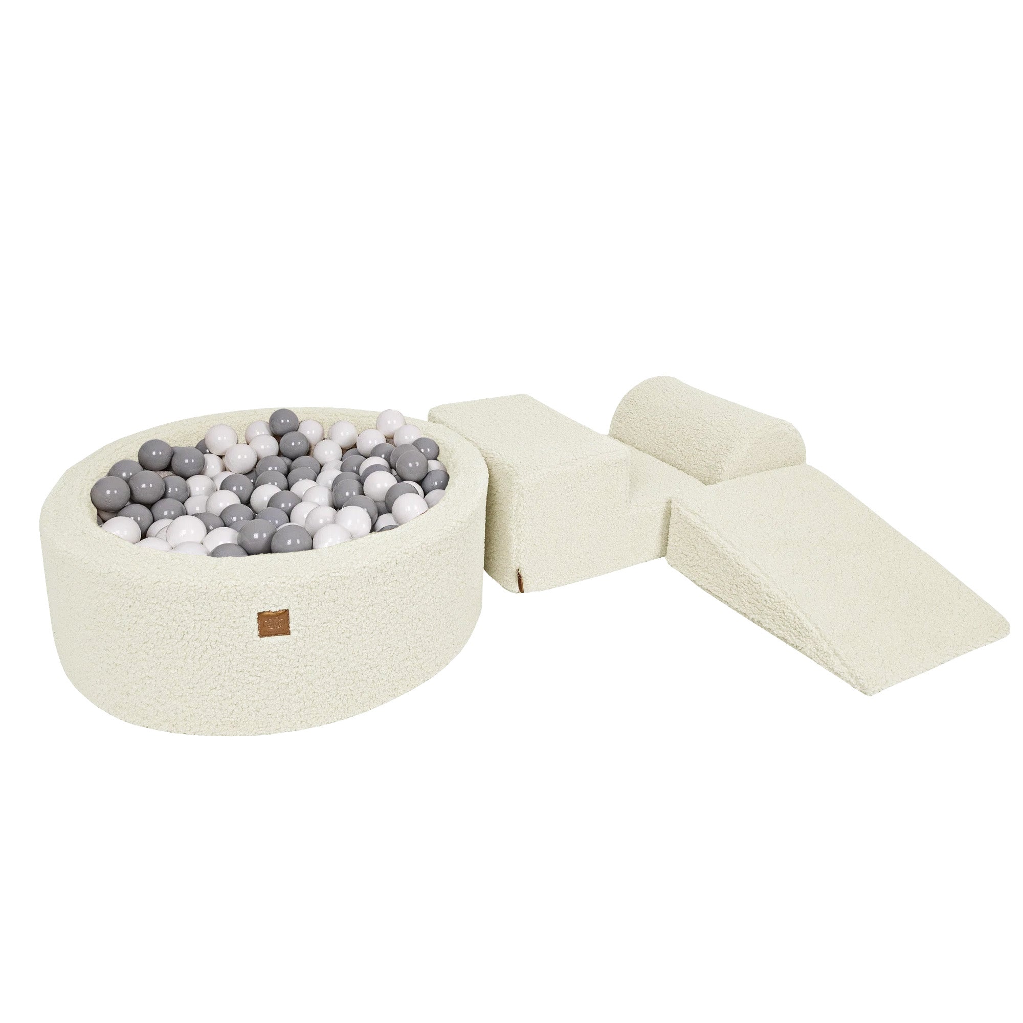 Bearly Kids Foam Climbing Blocks Cream - Baby Soft Play Set | Balls to Choose