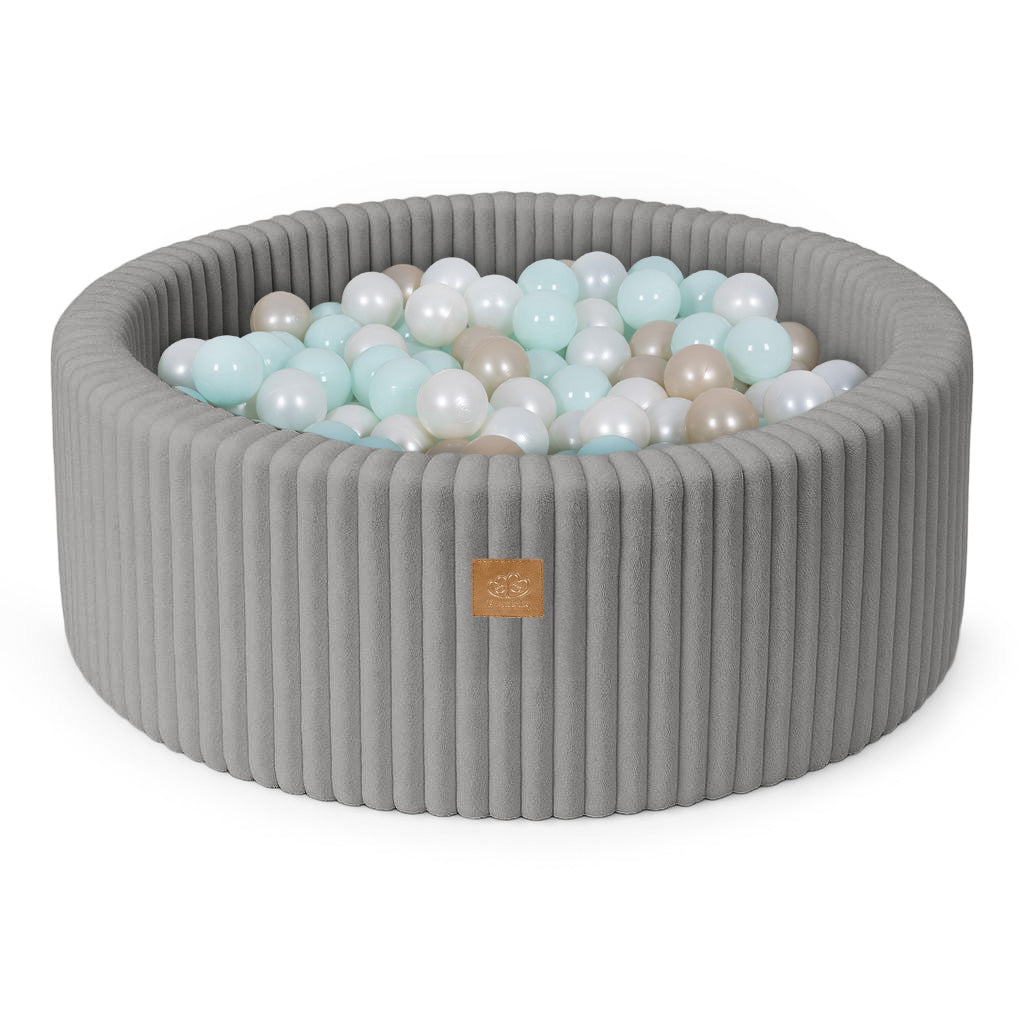 MeowBaby Ball Pit for Kids | Baby Ball Pit | Churros Grey Ball Pit with Balls |