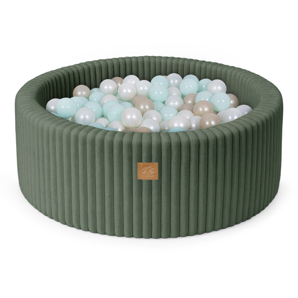 MeowBaby Ball Pit for Kids | Baby Ball Pit | Churros Olive Sage Green Ball Pit with Balls |