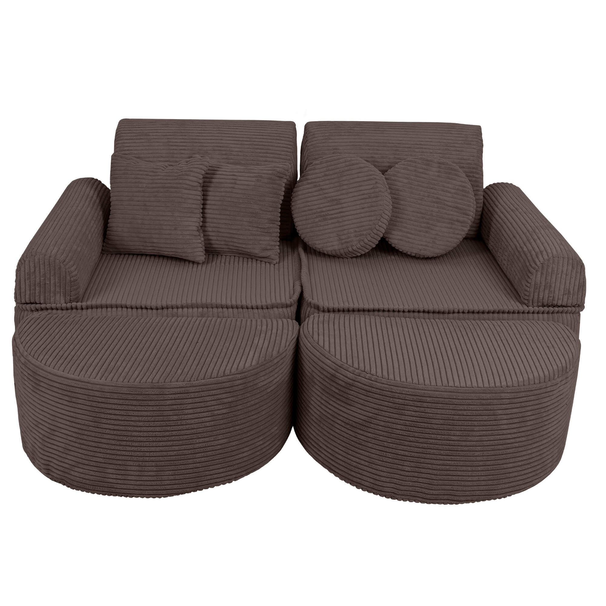 Meowbaby Aesthetic Kids Play Sofa Brown | Modular Play Couch | Play Sofa for Kids |