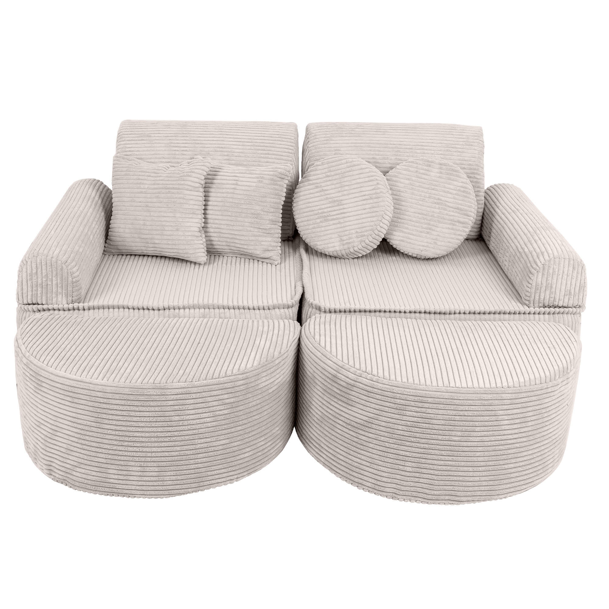 Meowbaby Aesthetic Ecru Kids Play Sofa - Modular Play Couch 