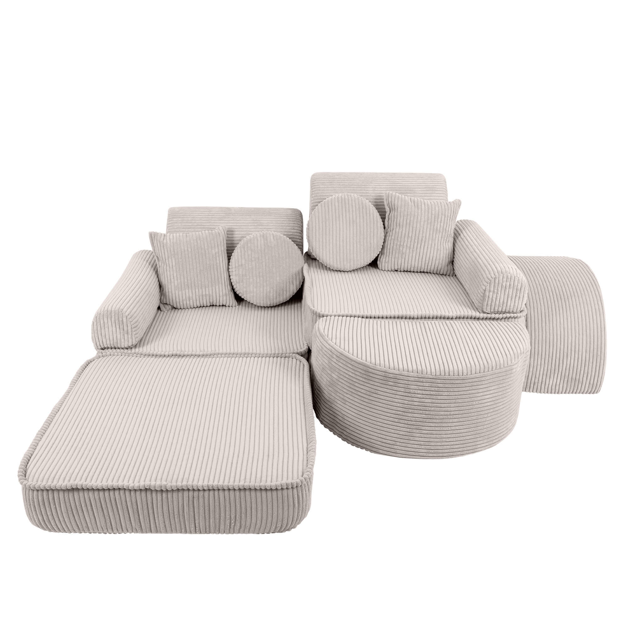 Meowbaby Aesthetic Kids Play Sofa Ecru/Cream | Modular Play Couch | Play Sofa for Kids |