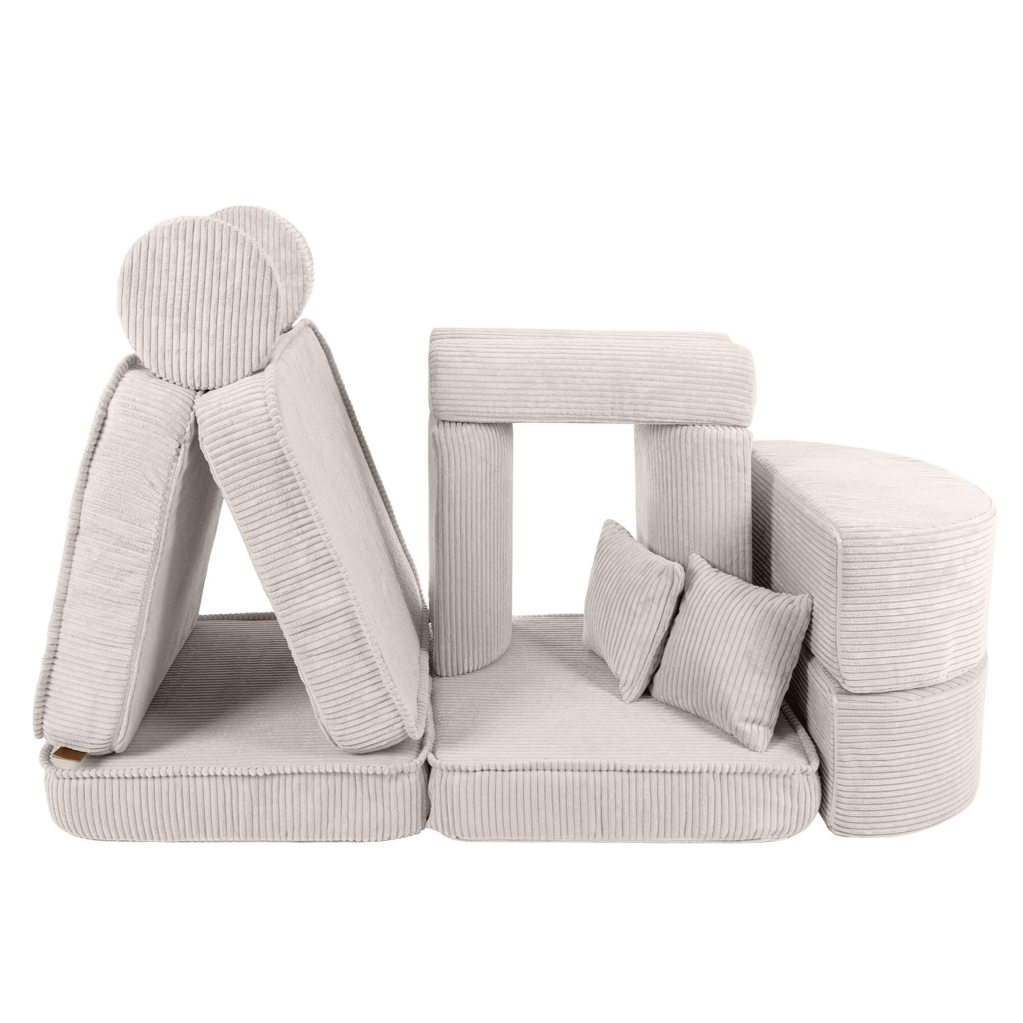 Meowbaby Aesthetic Kids Play Sofa Ecru/Cream | Modular Play Couch | Play Sofa for Kids |